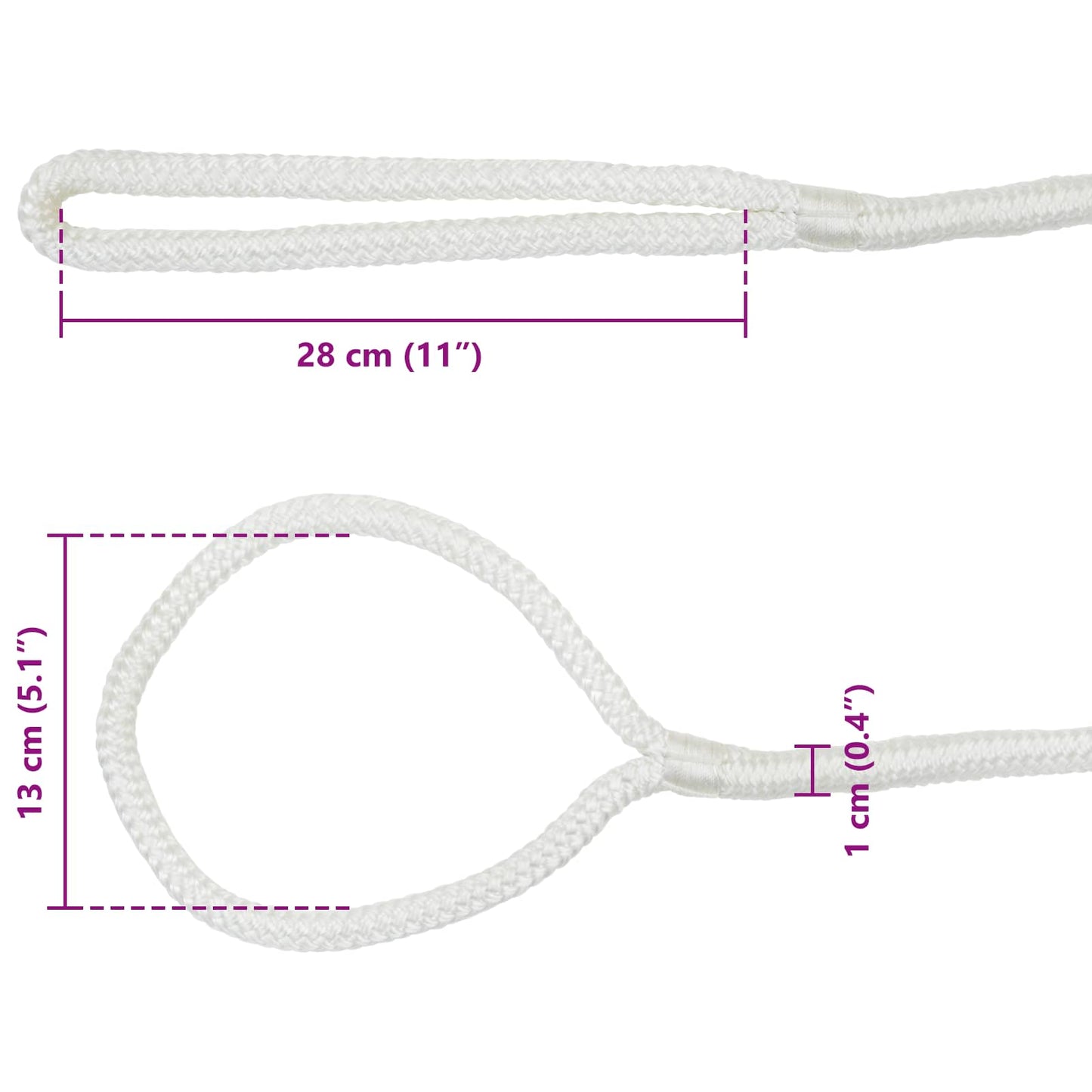 Corda da Barca 9 m 1 Bianco Poliestere | homemem39