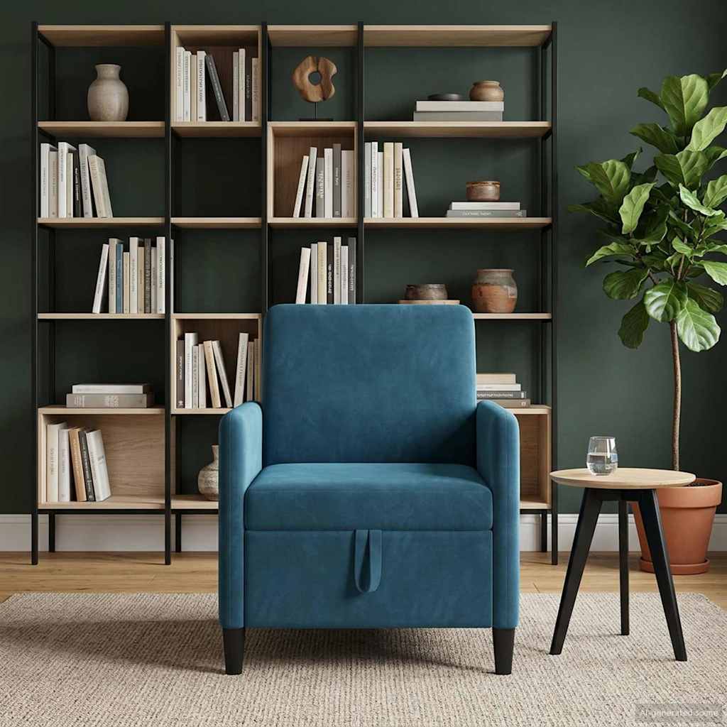 Divano con Storage Blu 72 x 78 x 87 cm Poliestere - homemem39