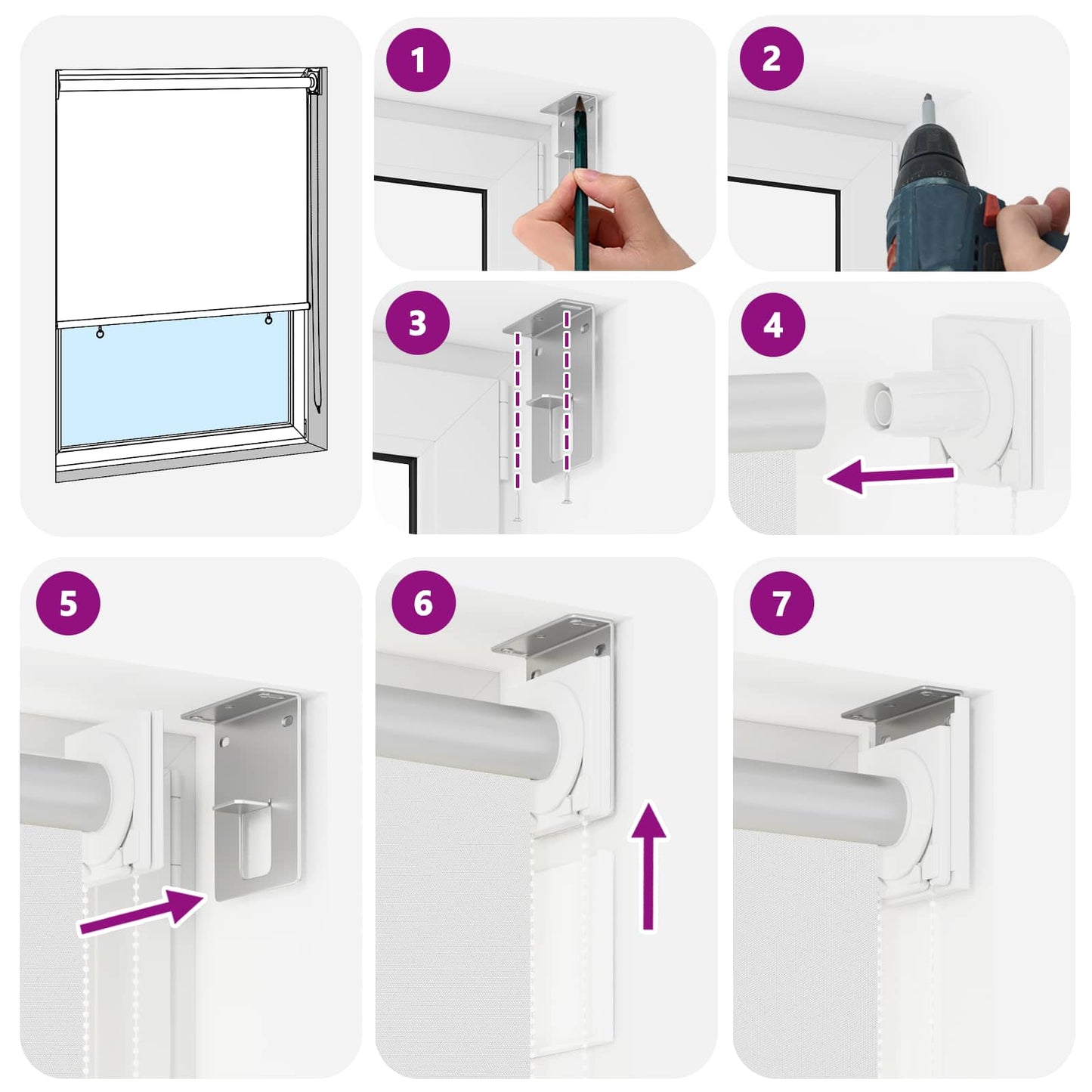 Tenda da sole a rullo con protezione UV Bianco Poliestere | homemem39