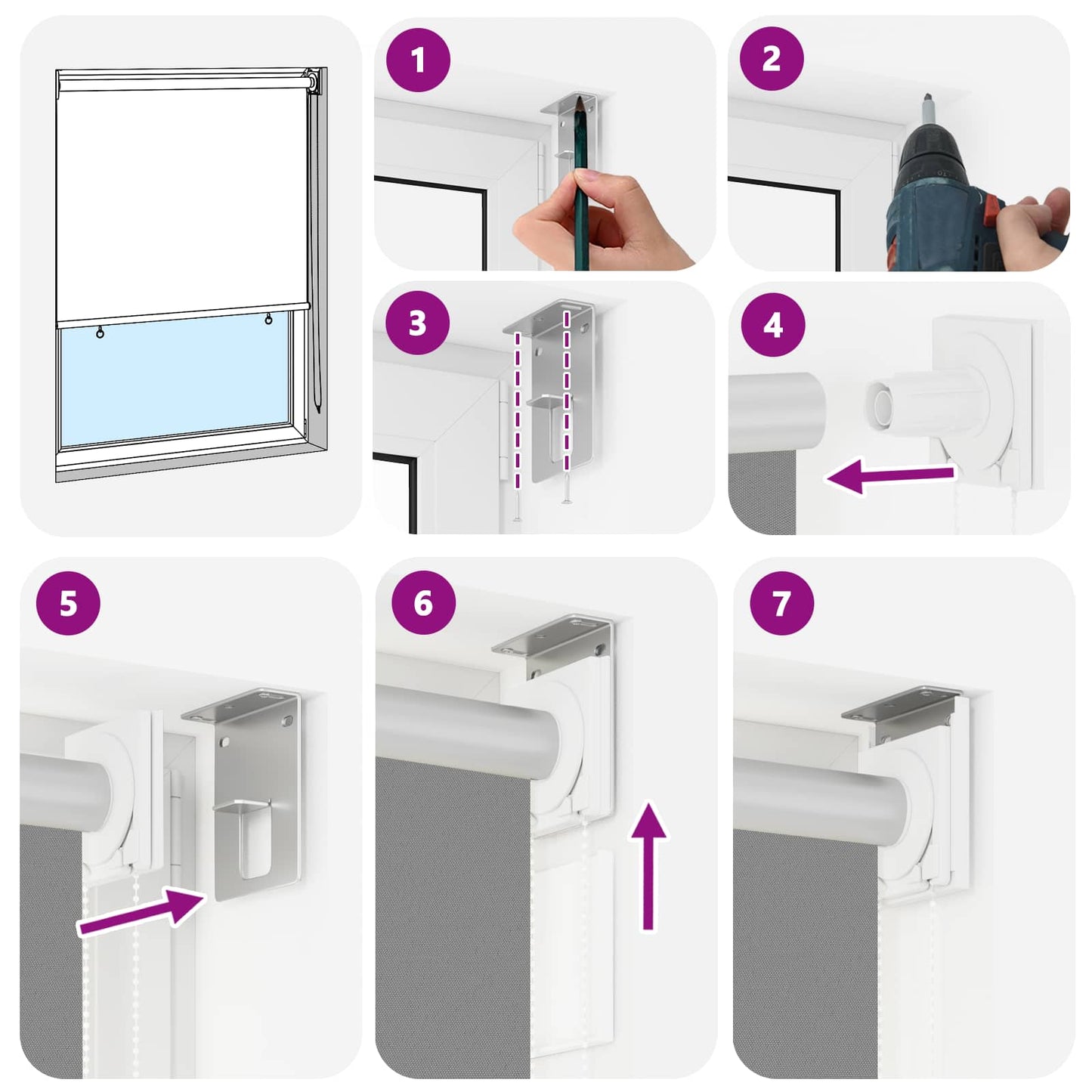 Tenda da sole a rullo con protezione UV Grigio Chiaro | homemem39