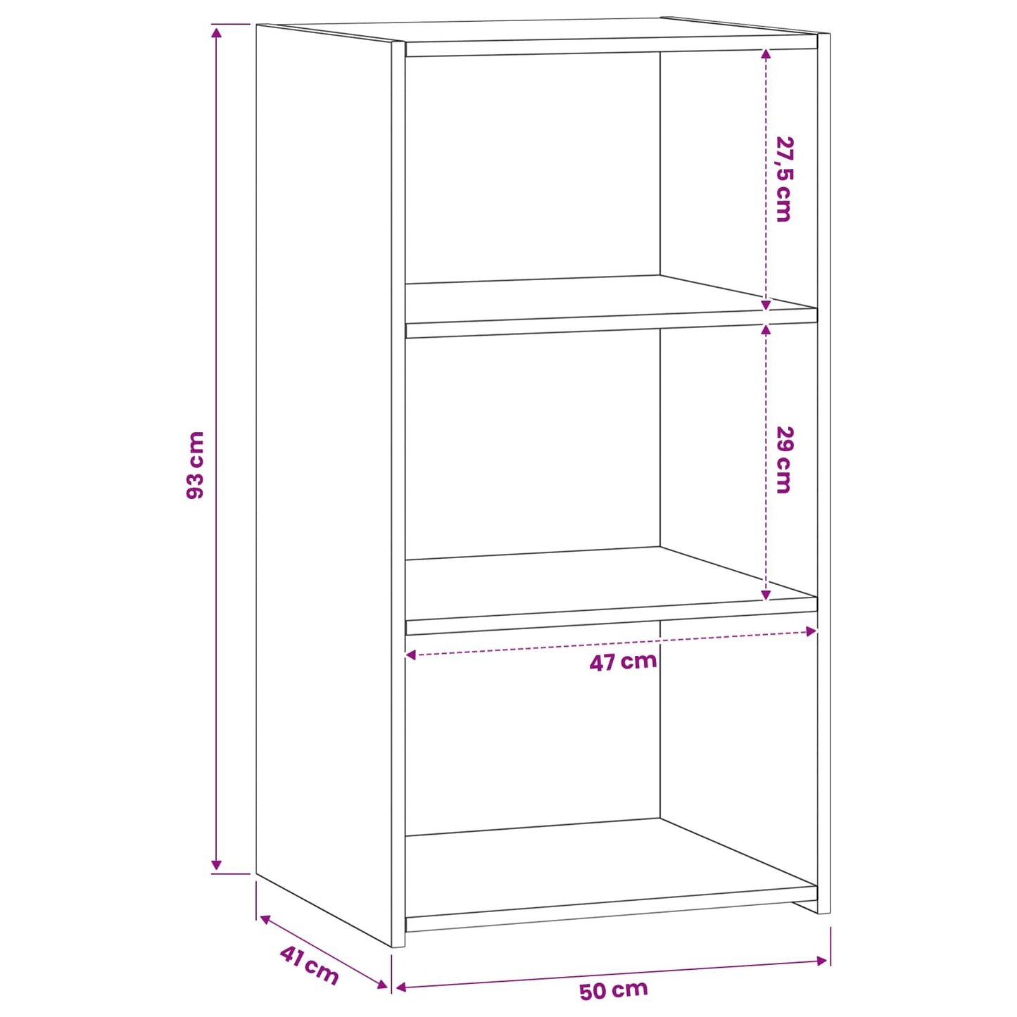 Credenza Legno antico 50 x 41 x 93 cm Legno ingegnerizzato