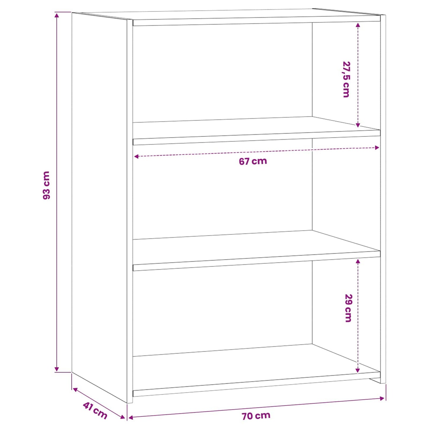 Credenza Legno antico 70 x 41 x 93 cm Legno ingegnerizzato