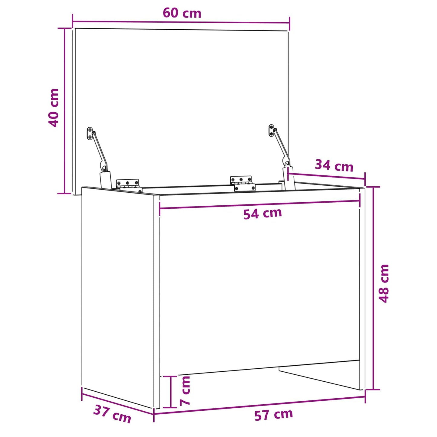 Cassa di stoccaggio Legno antico 60 x 40 x 50 cm | homemem39