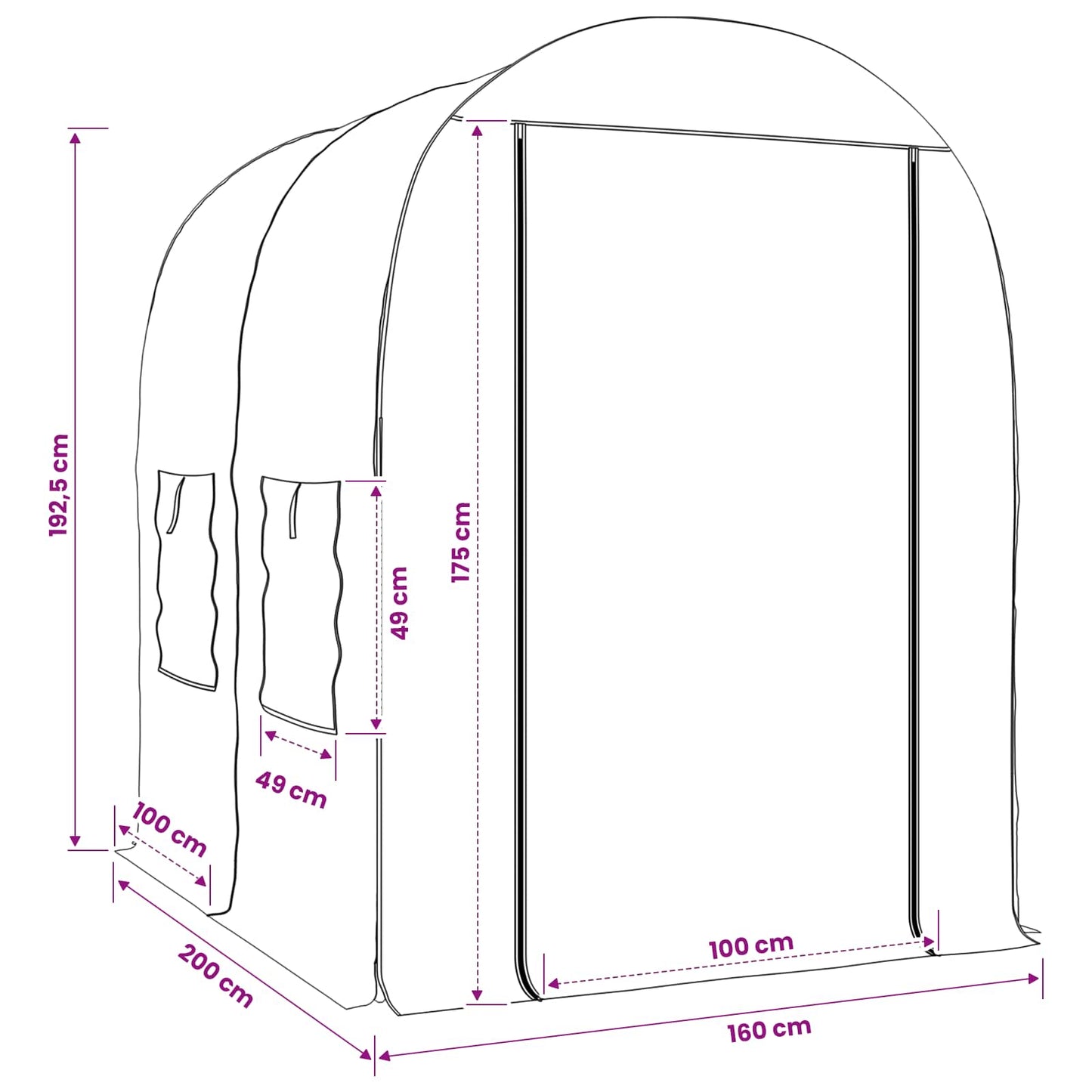 Serra con telaio 160 x 200 x 192,5 cm PVC Trasparente | homemem39