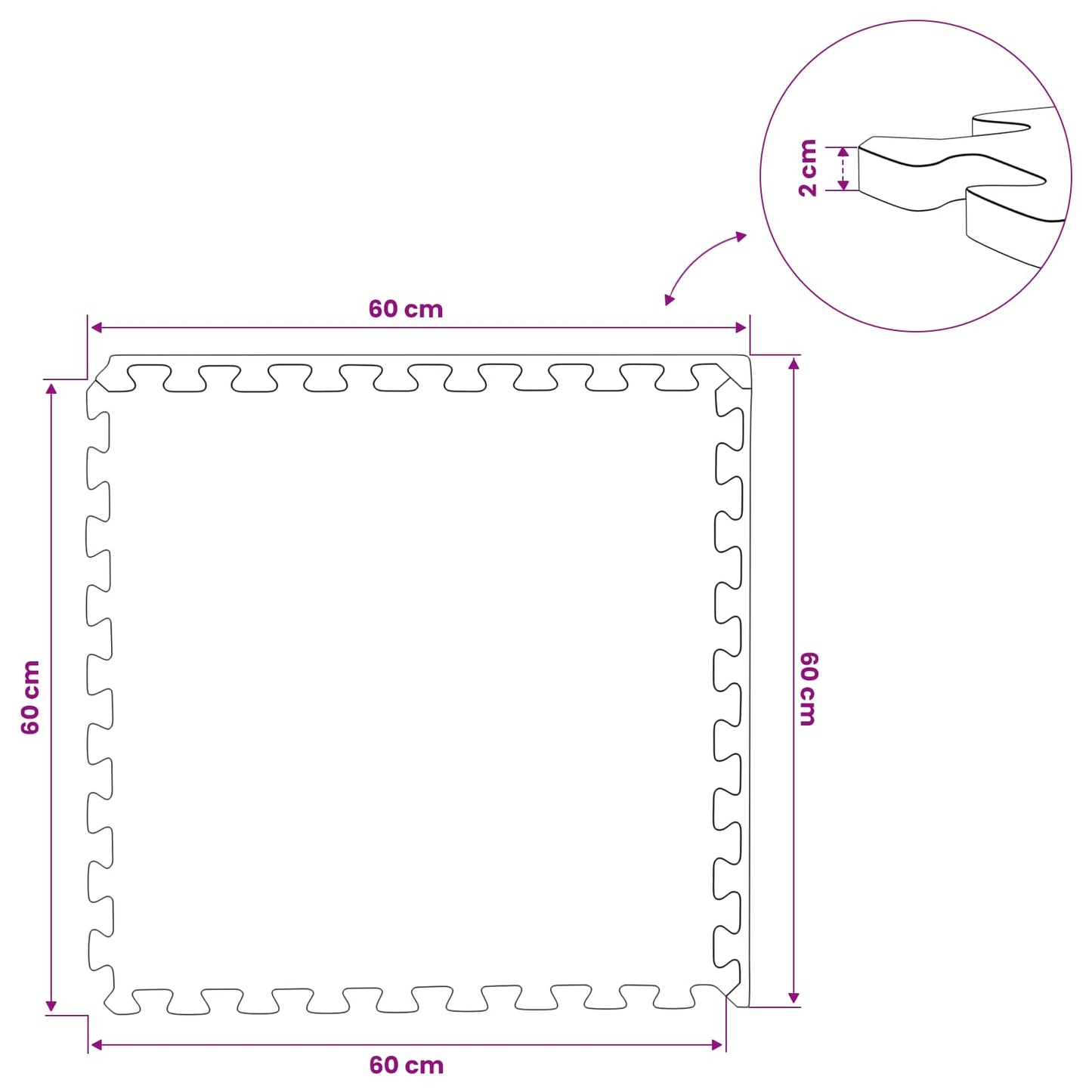 Tappetino per piscina 24 pcs Grigio 8,64 m² Schiuma EVA | homemem39