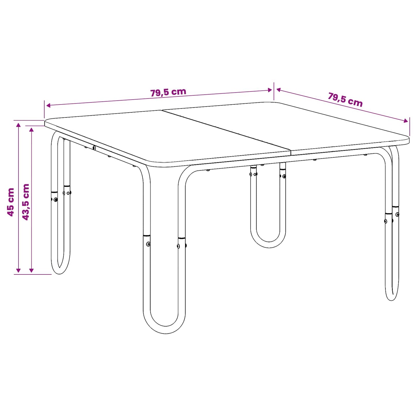Tavolino da salotto Rovere Artigianale 79,5 x 79,5 x 45 cm | homemem39