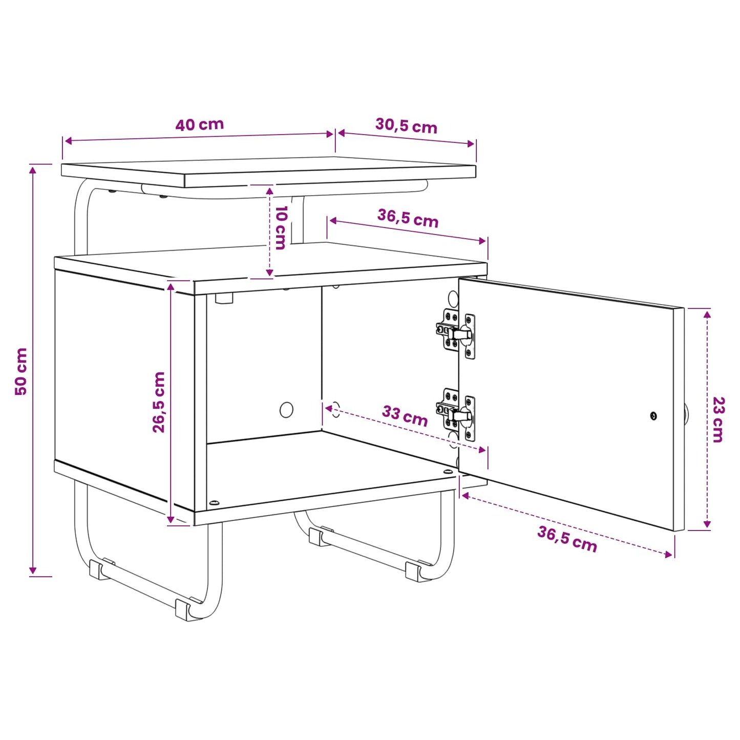 Armadio da Notte 2 pz Rovere Artigianale Legno ingegnerizzato | homemem39