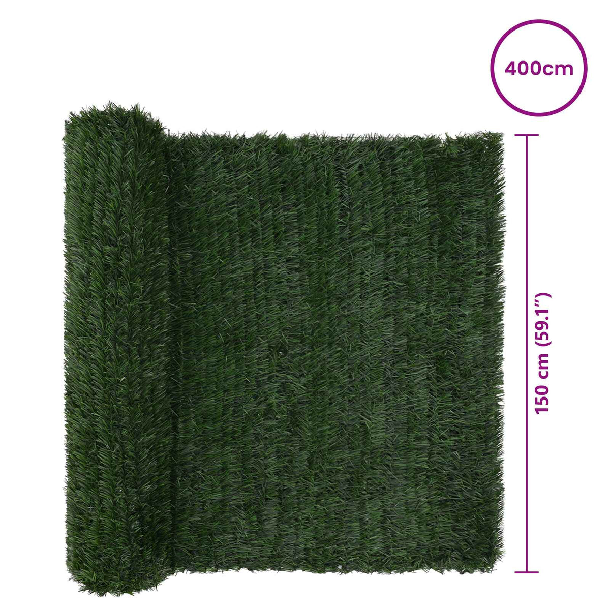 Recinzione Artificiale Verde Scuro 1,5 x 4 m PVC e Acciaio | homemem39