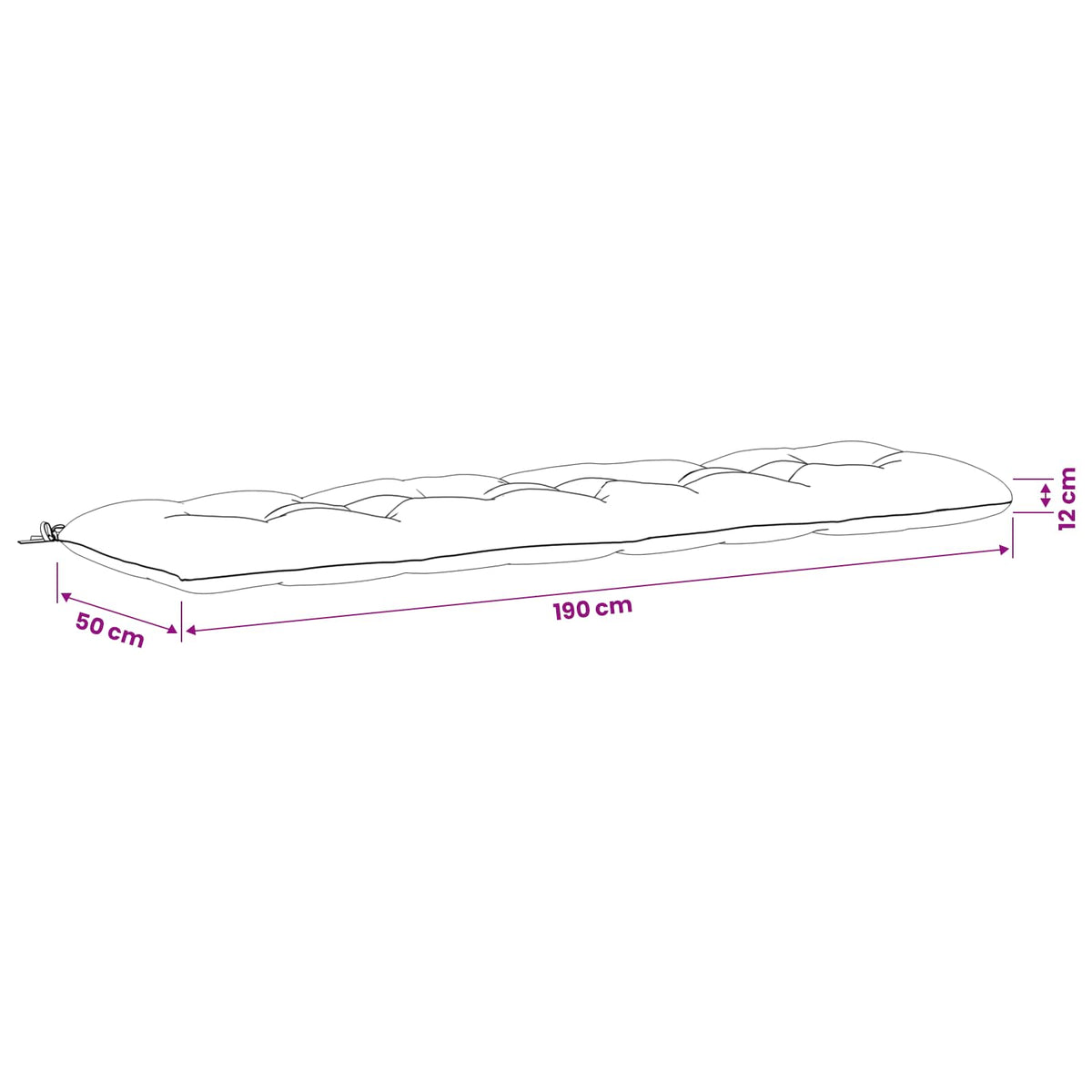 Cuscini per Panchina VIANEN 2 pz 100% Poliestere Antracite