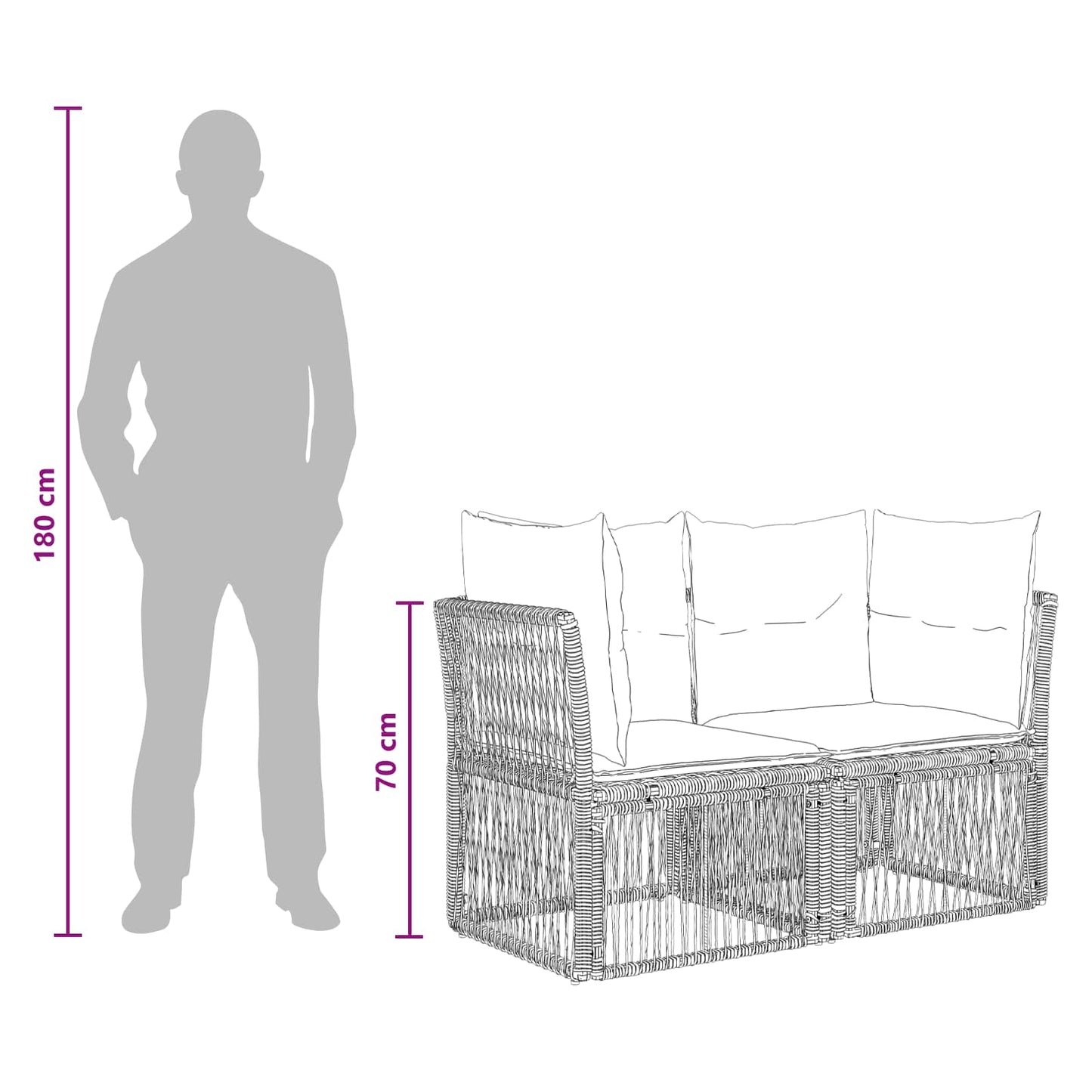 Set Divano da Giardino 7 pcs Beige polyrattan | homemem39