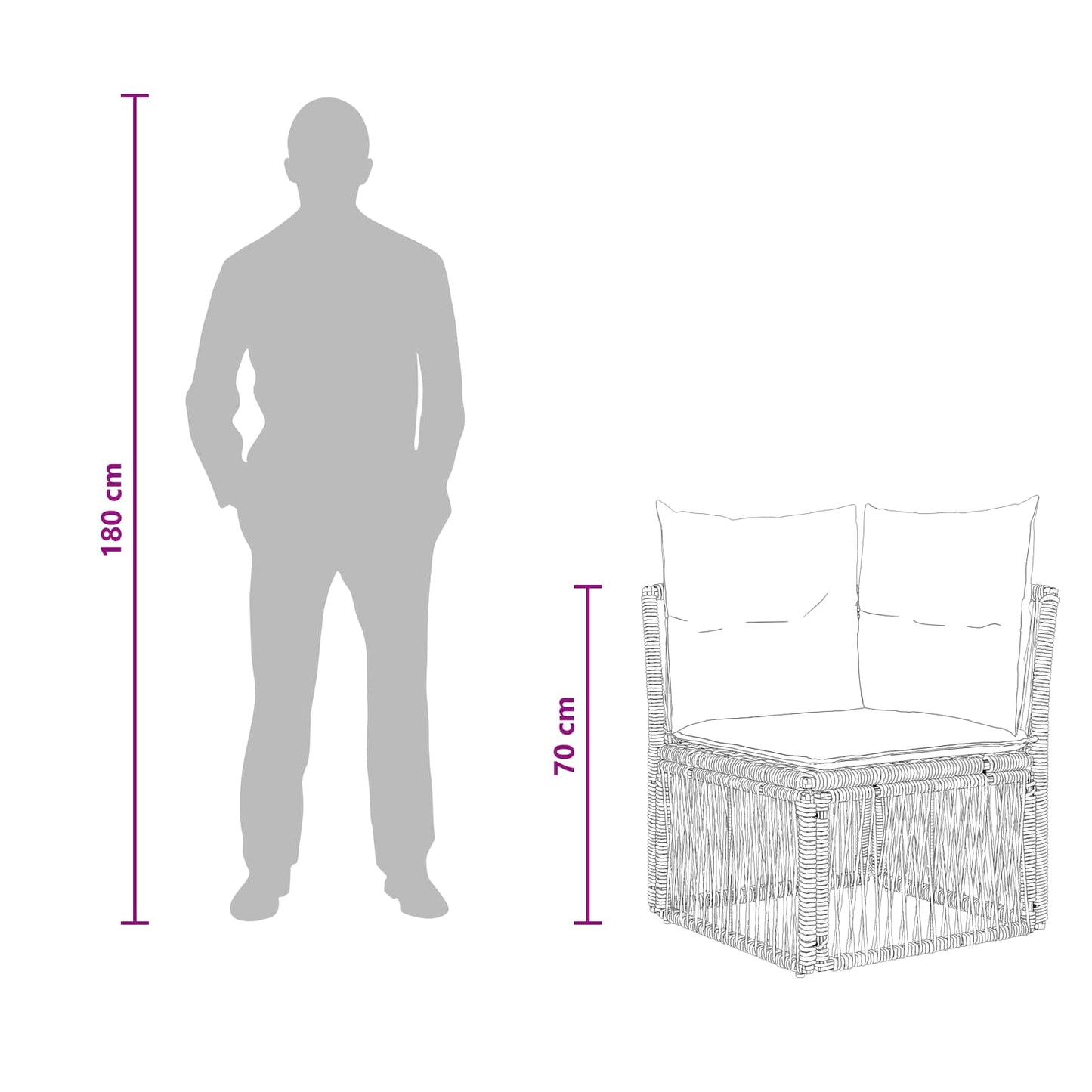 Set Divano da Giardino 5 pcs Grigio polyrattan | homemem39