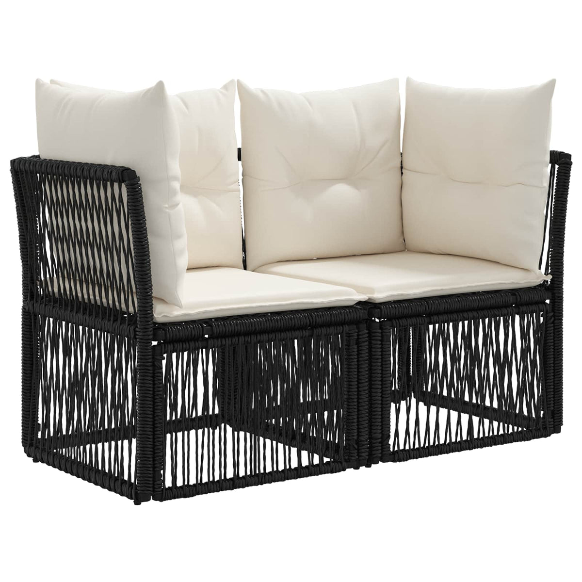 Set Divano da Giardino 7 pcs Nero polyrattan | homemem39