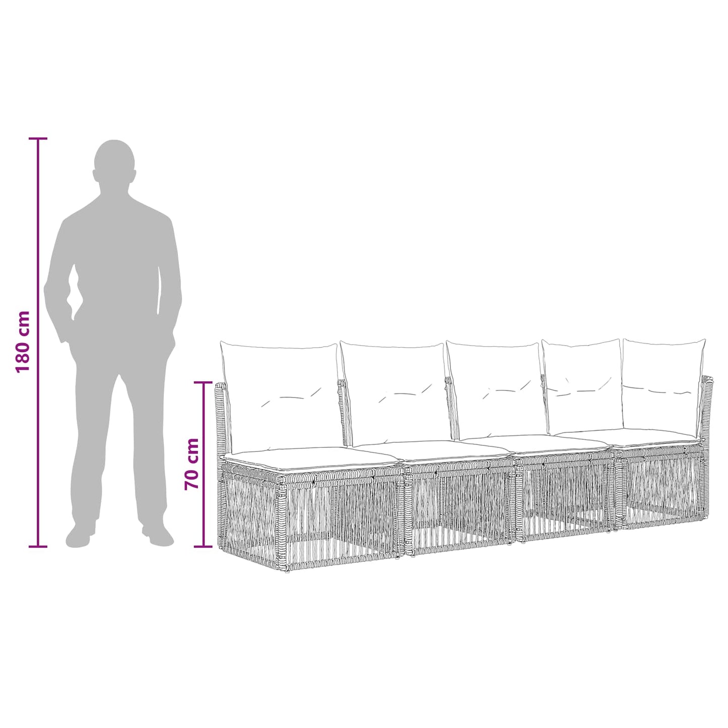 Set Divano da Giardino 10 pcs Nero polyrattan | homemem39