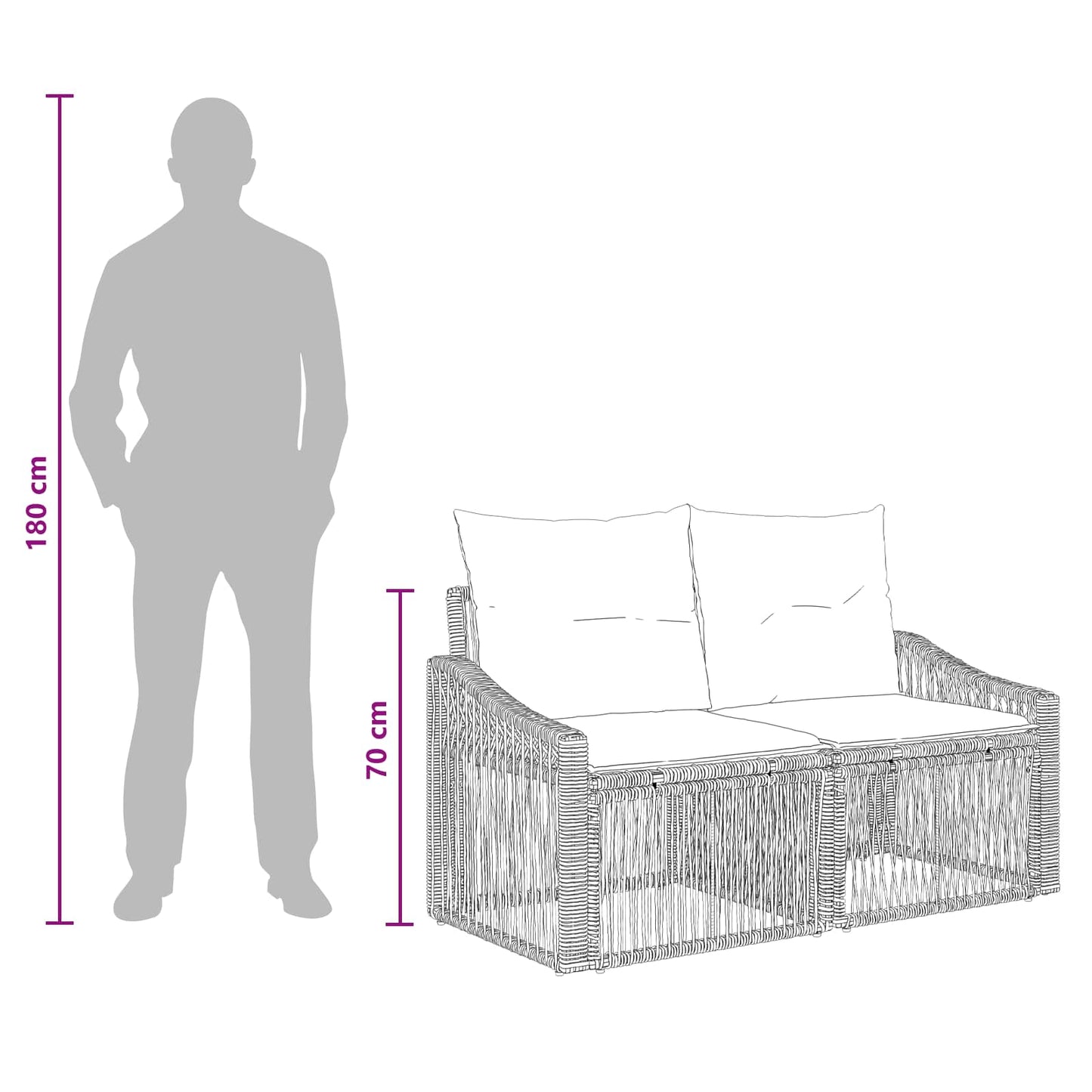 Set Divano da Giardino 11 pcs Beige polyrattan | homemem39