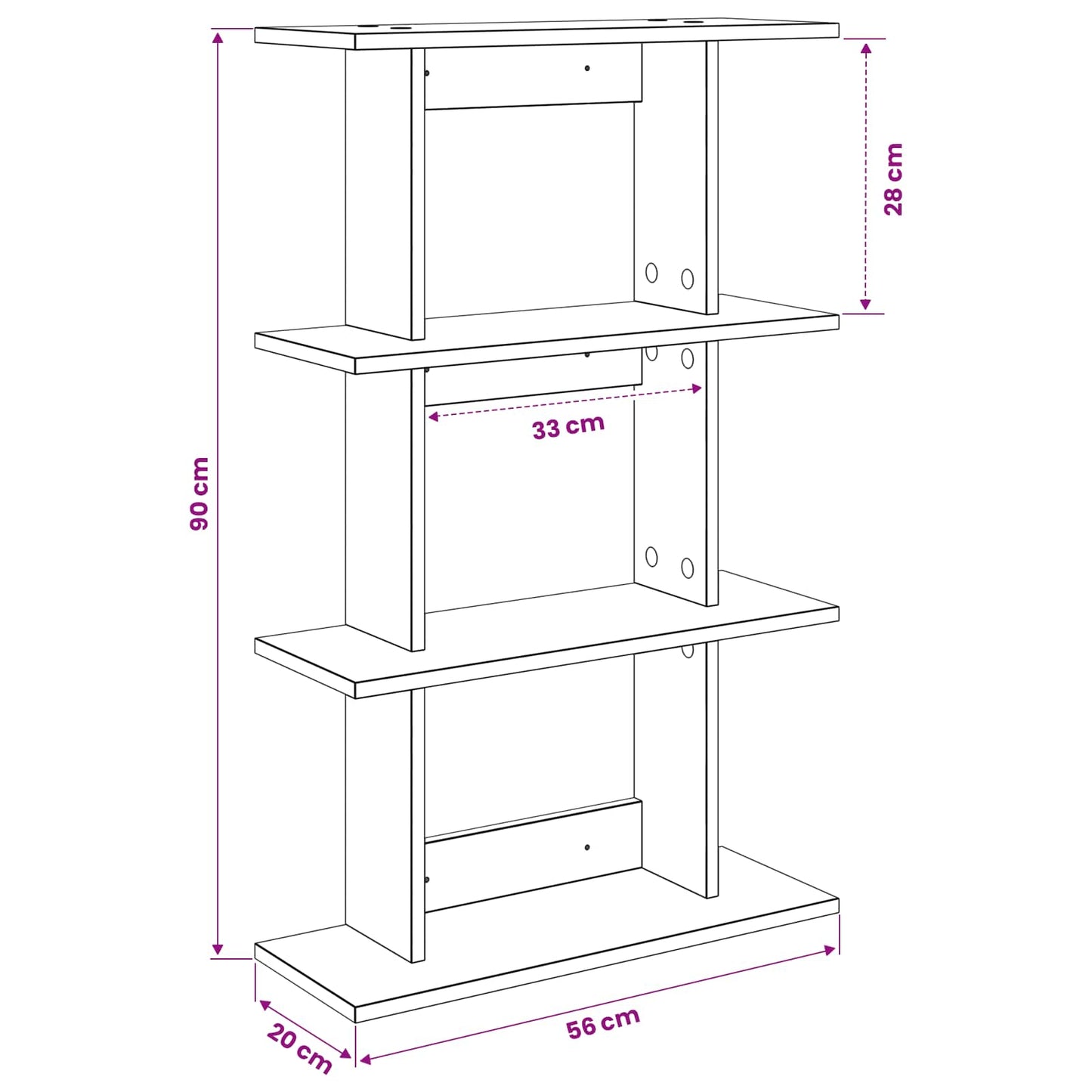 Scaffale da parete A parete Rovere Artigianale 56 x 20 x 90 cm | homemem39