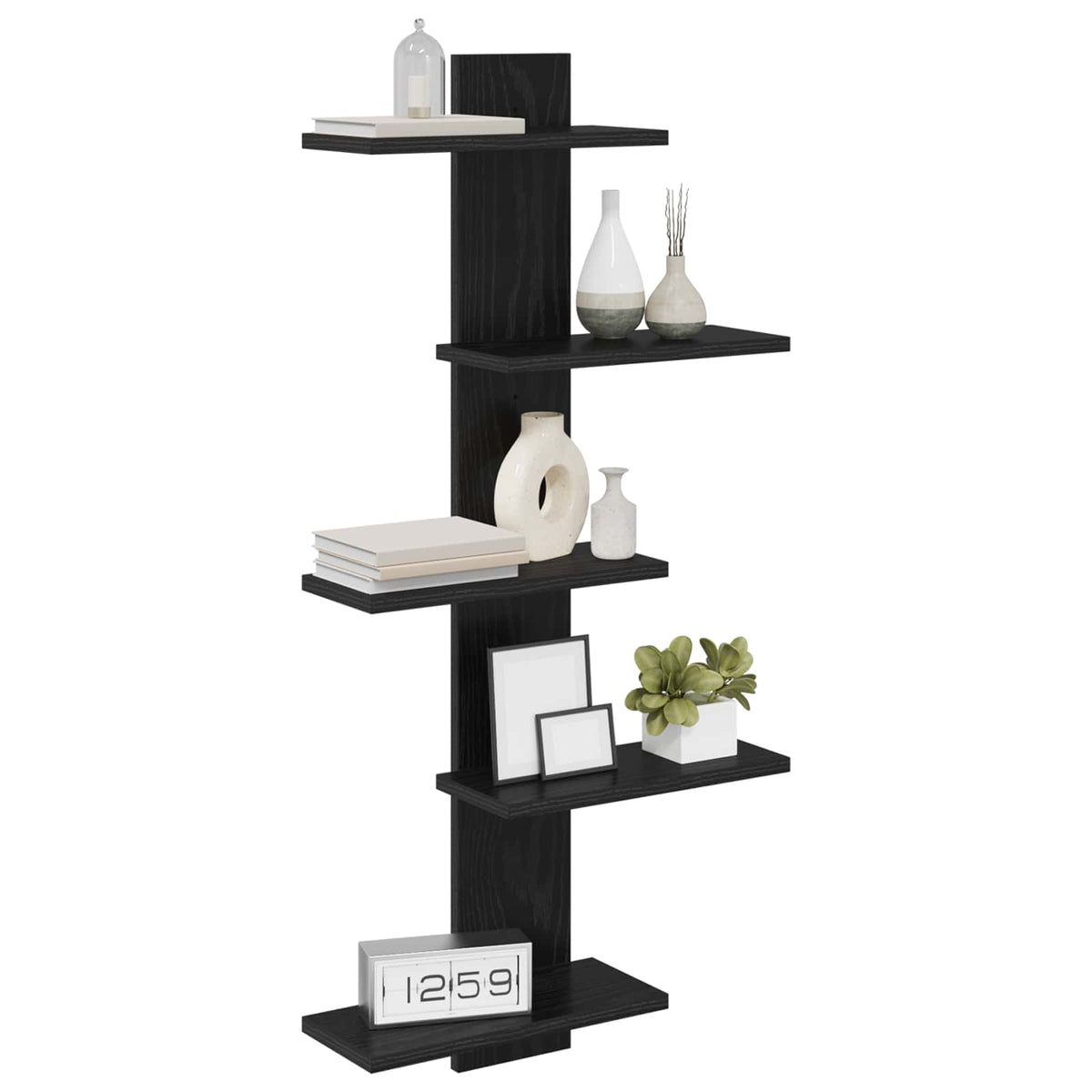 Mensola a muro flottante Rovere Nero 48,5 x 15 x 101 cm | homemem39