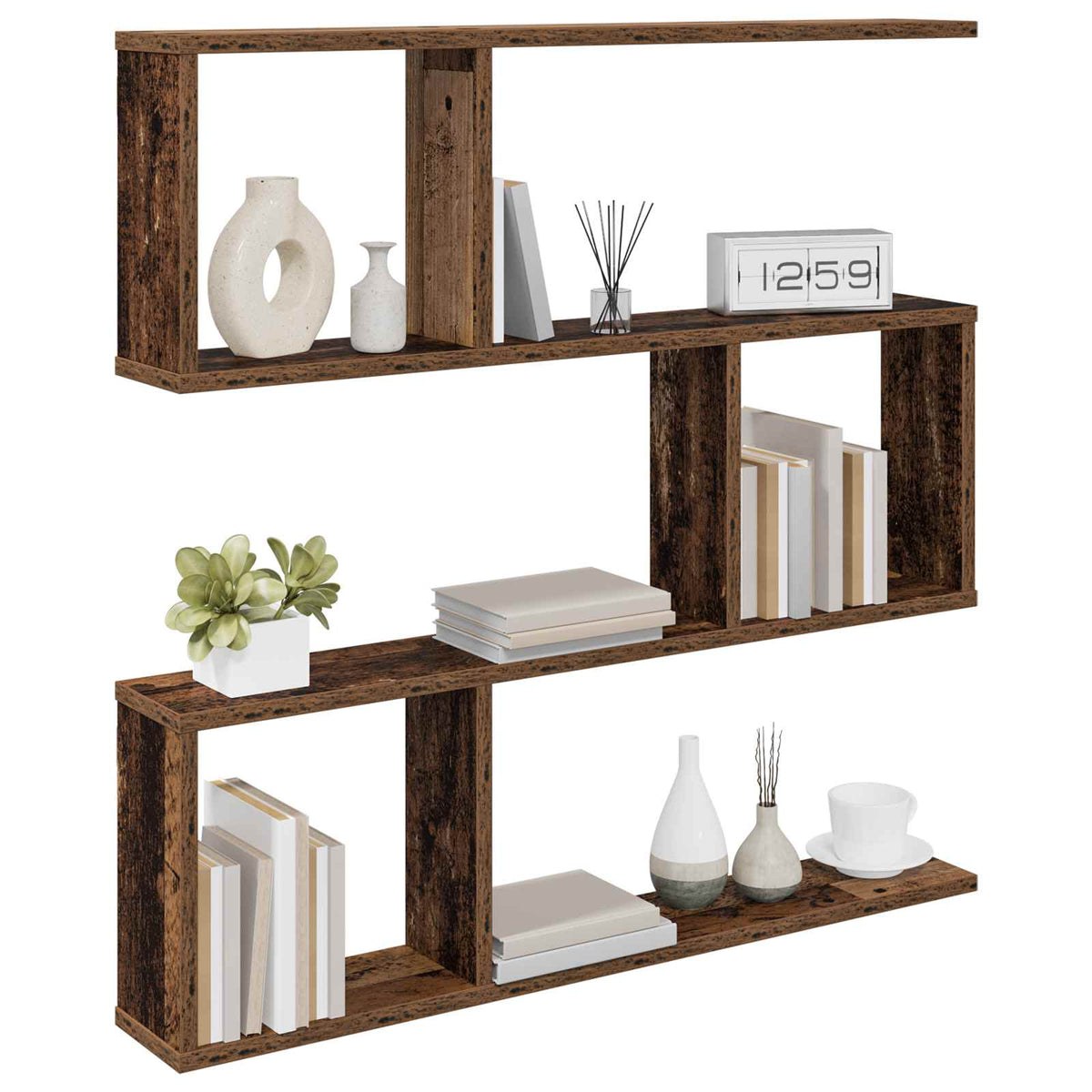 Scaffale da parete Legno antico 80 x 12 x 79,5 cm | homemem39