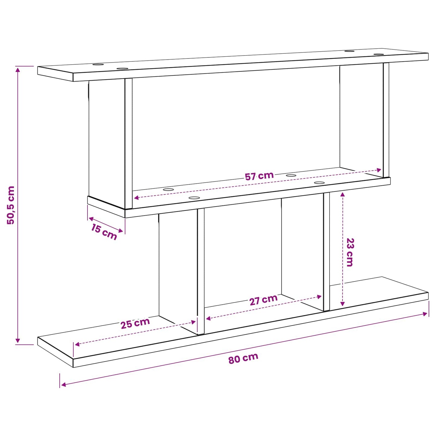 Scaffale da parete Rovere Sonoma 80 x 15 x 50,5 cm | homemem39