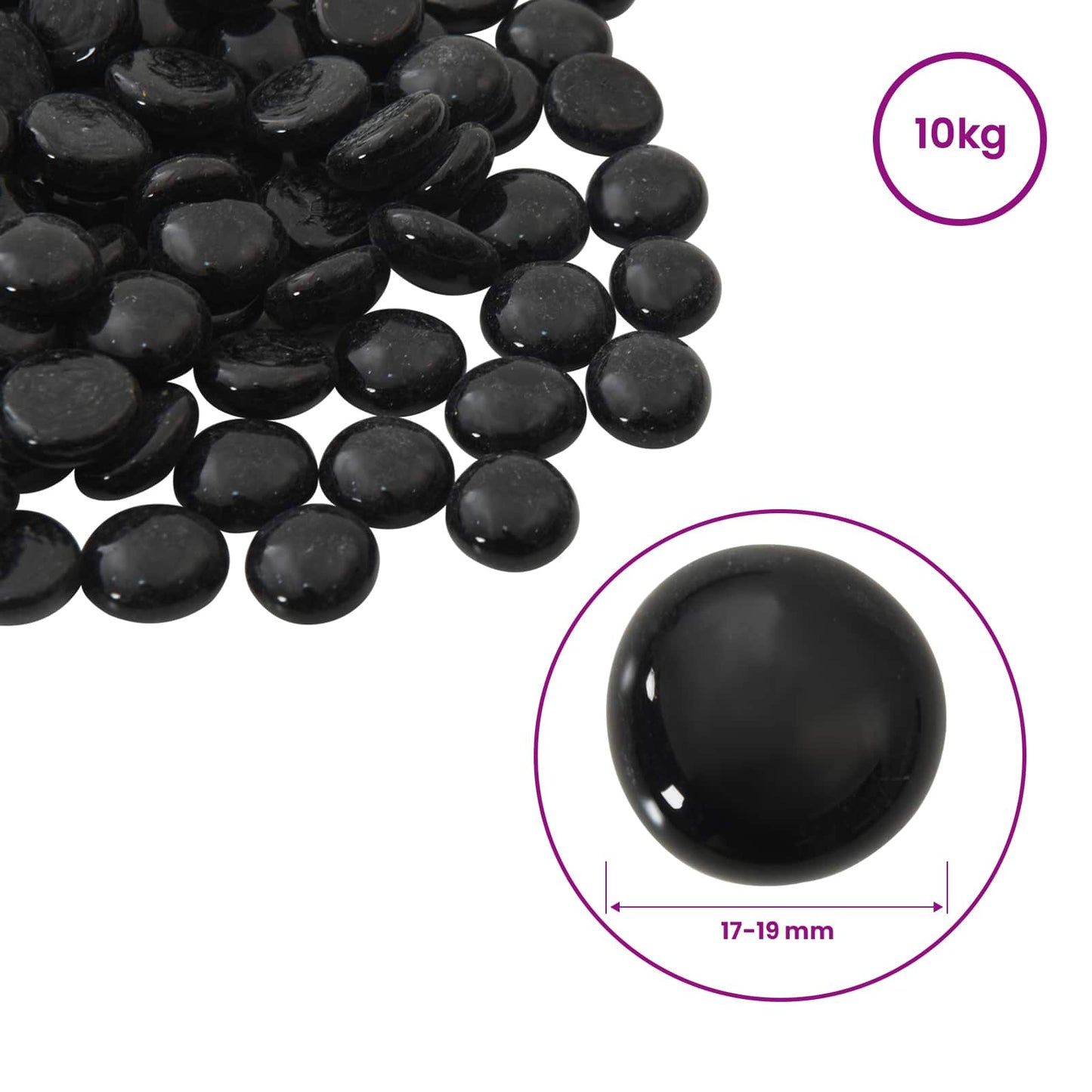 Nugget di vetro 17-19 mm Nero Vetro | homemem39