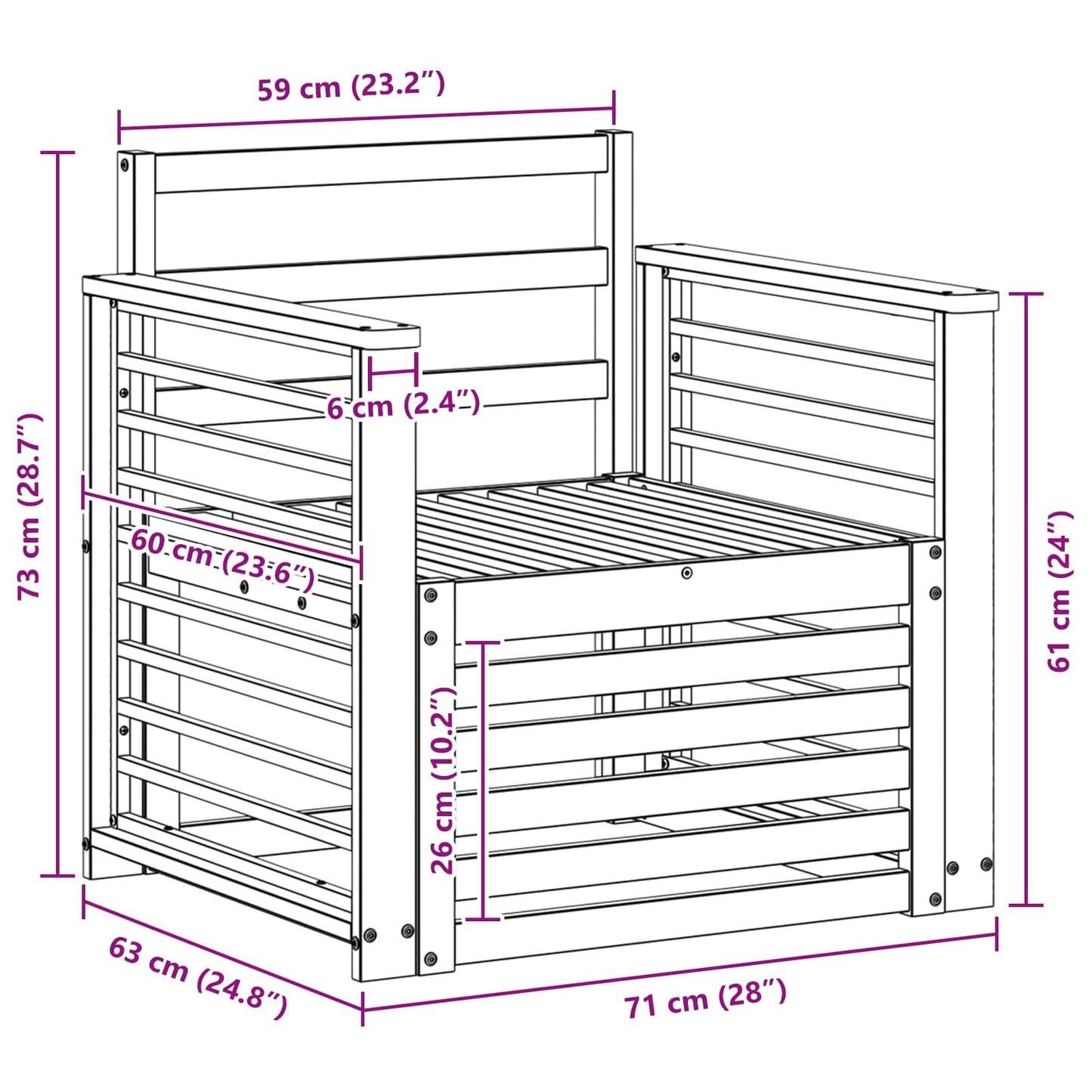 Set di divani da esterno Legno di Acacia Massello Bianco | homemem39