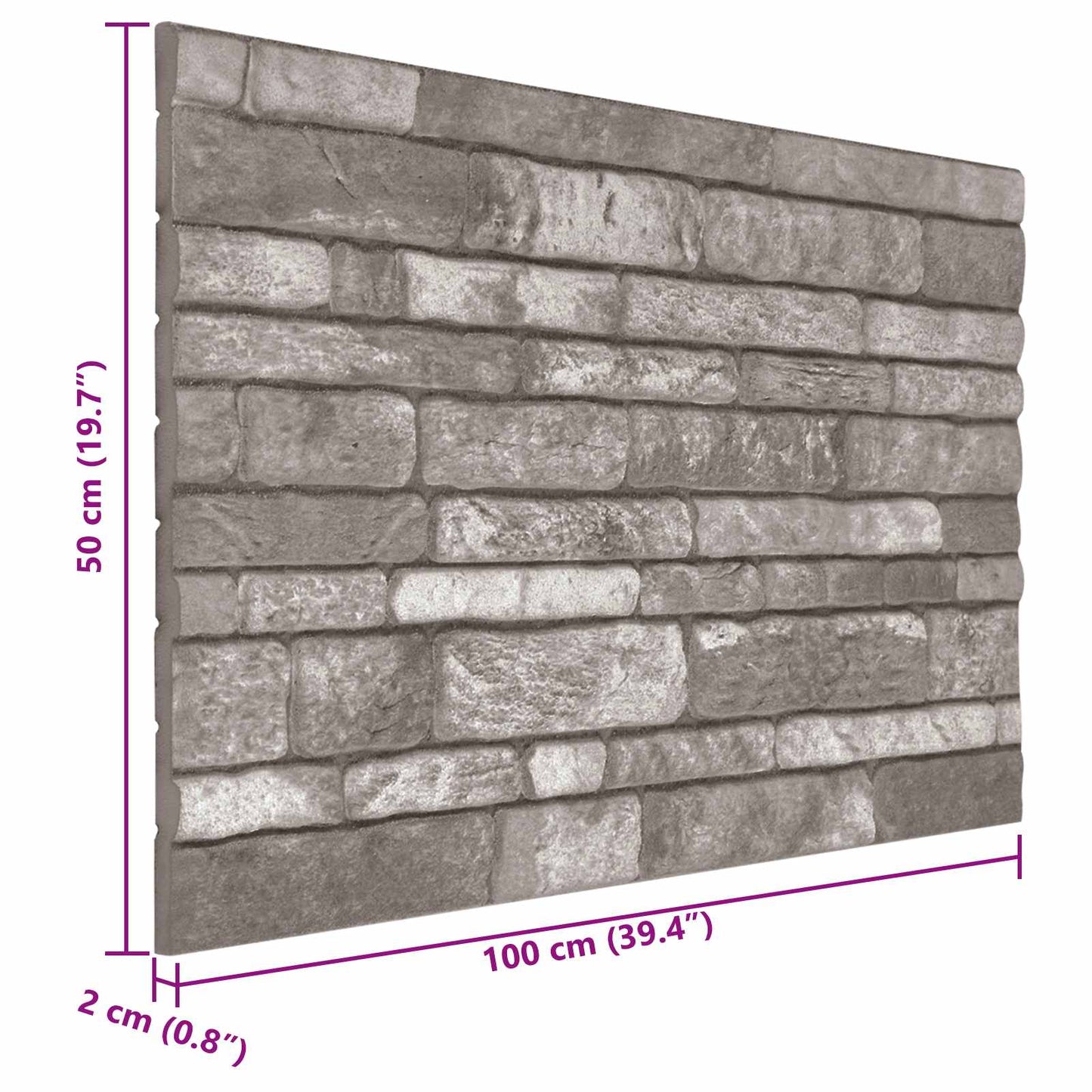 Pannelli da parete 10 pcs Grigio Scuro 100 x 50 cm Schiuma EPS