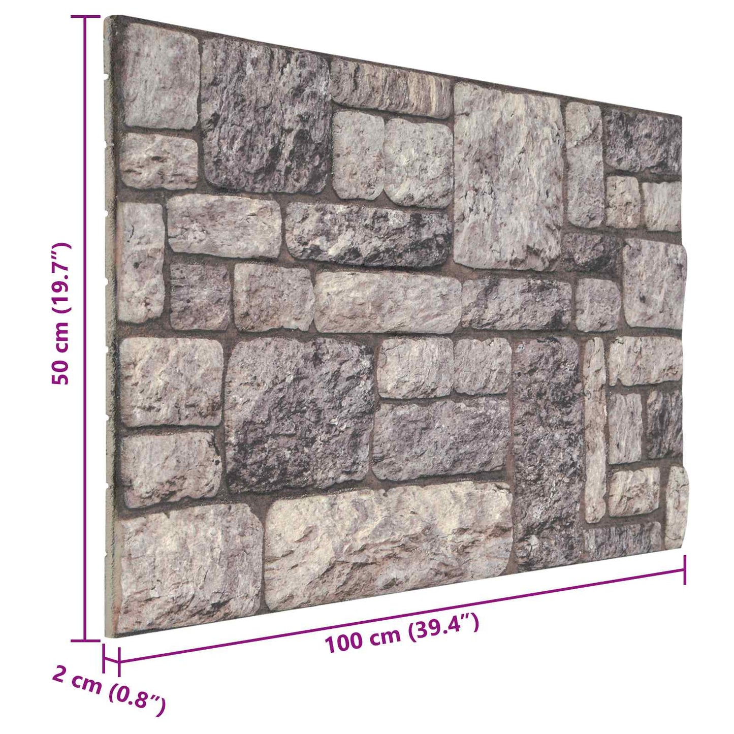 Pannelli da parete 10 pcs Grigio e Bianco 100 x 50 cm | homemem39