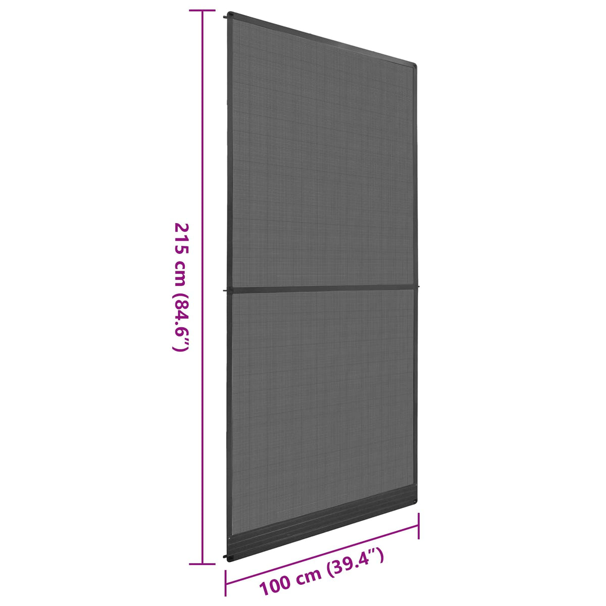 Schermo Insetti a Battente Antracite e Nero 100 x 215 cm