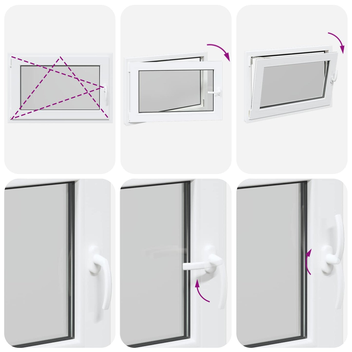 Finestra per Soffitta RISOR 90 x 60 cm PVC e Vetro Bianco | homemem39