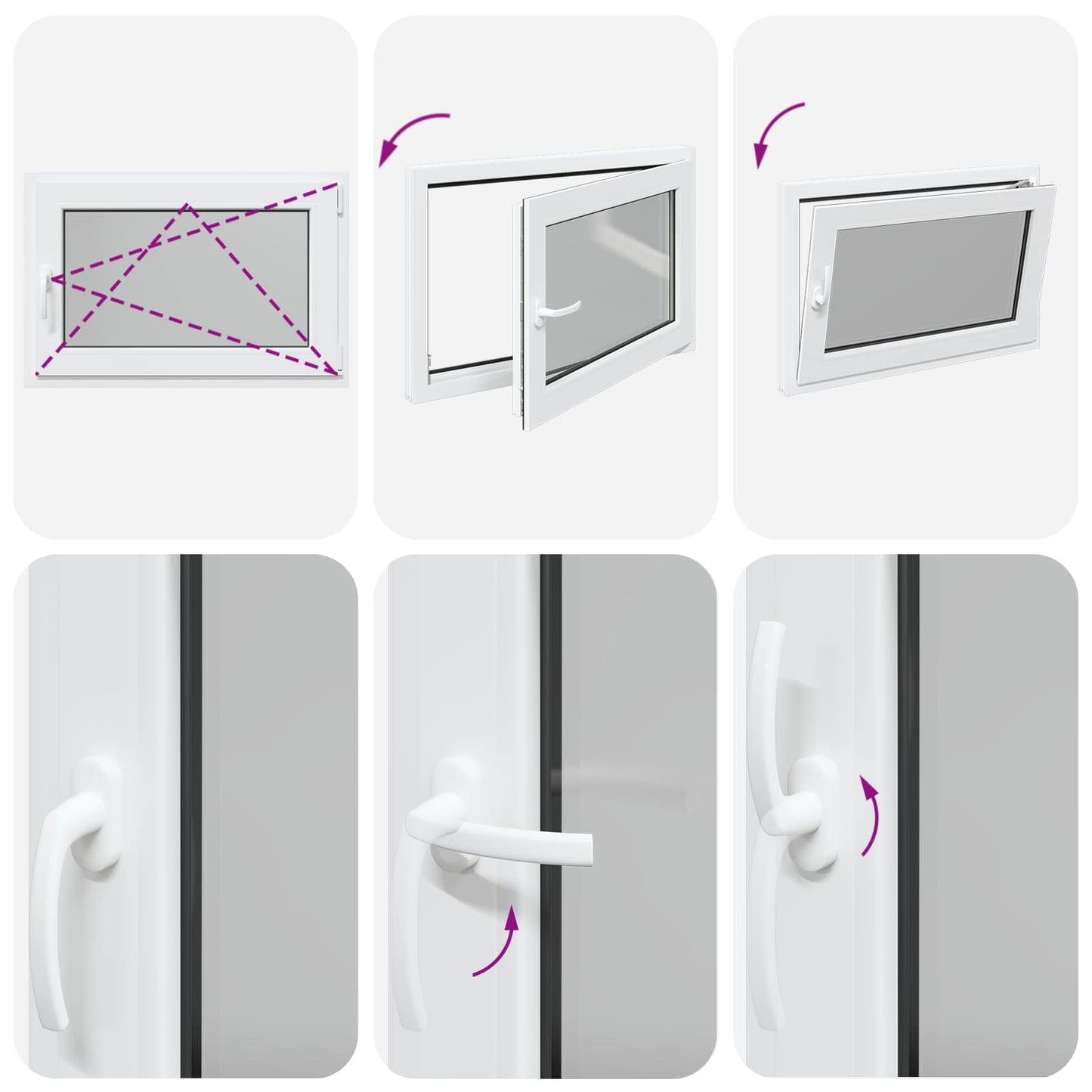 Finestra per Soffitta RISOR 90 x 70 cm PVC e Vetro Bianco | homemem39