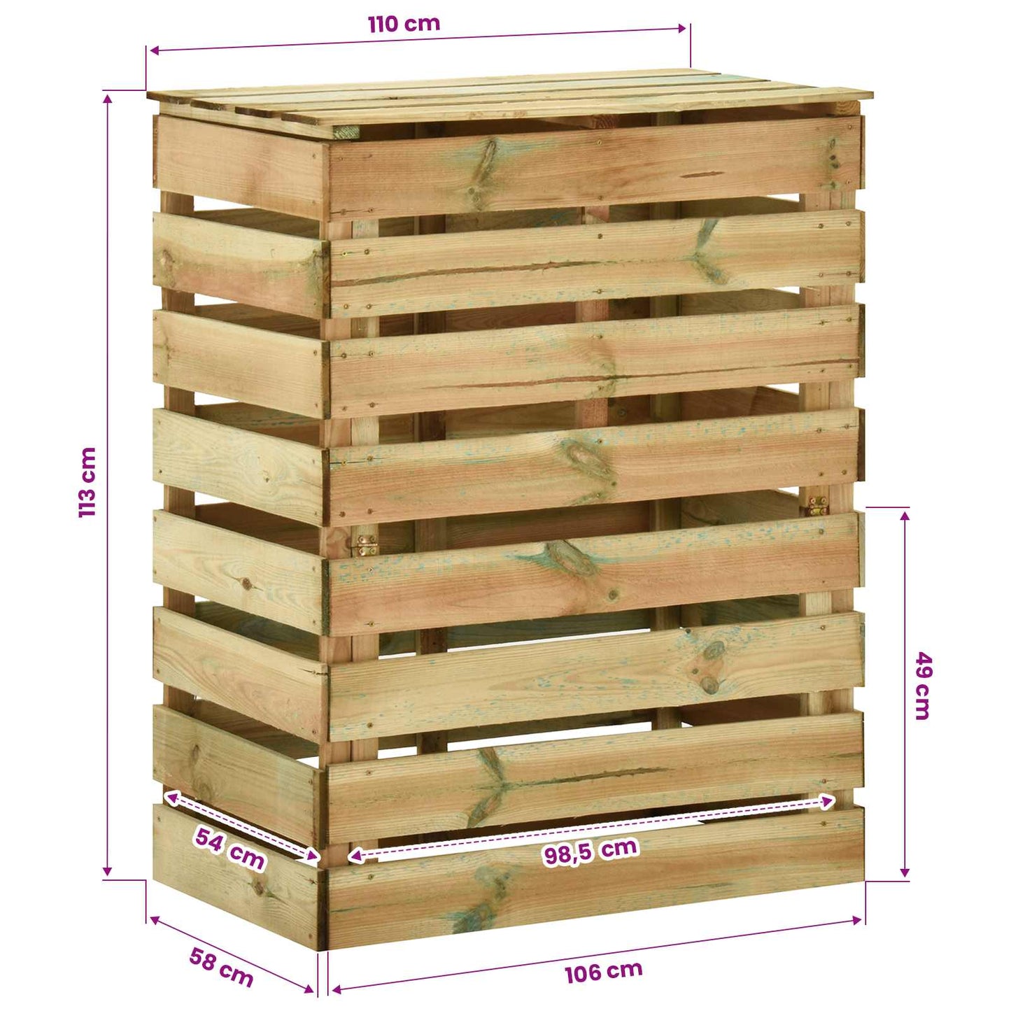 Compostiera da giardino a listelli 2 pcs Verde