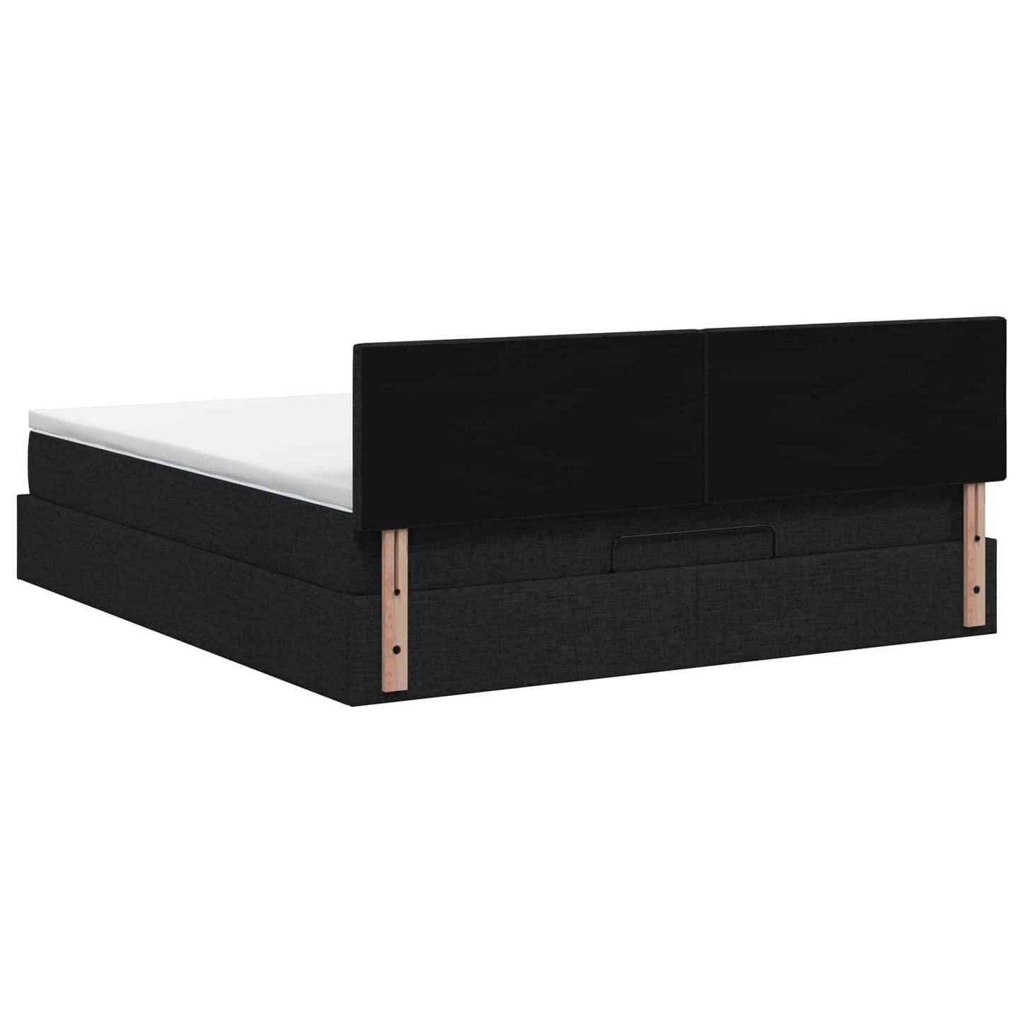 Letto Ottomano con Materasso e LED Nero 180 x 200 cm Tessuto