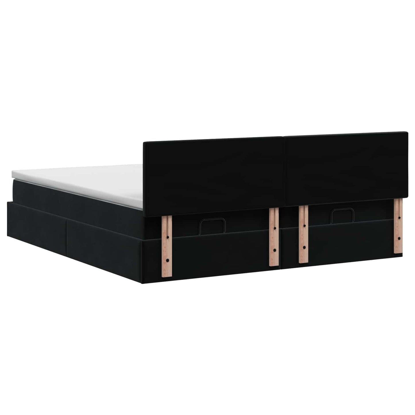 Letto Ottomano con Materasso e LED Nero 200 x 200 cm Velluto