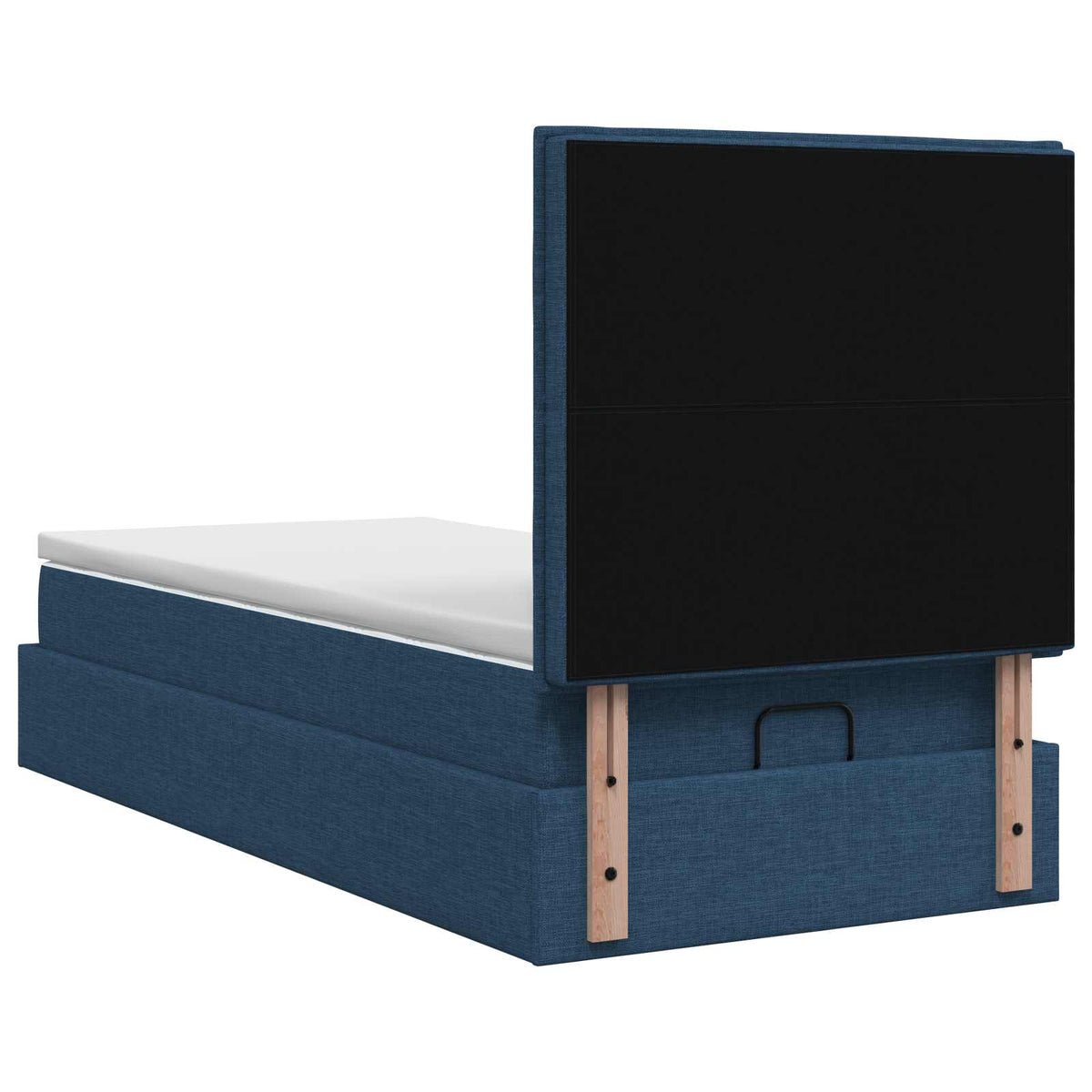 Letto Ottomano con Materasso e LED Blu 80 x 200 cm Tessuto
