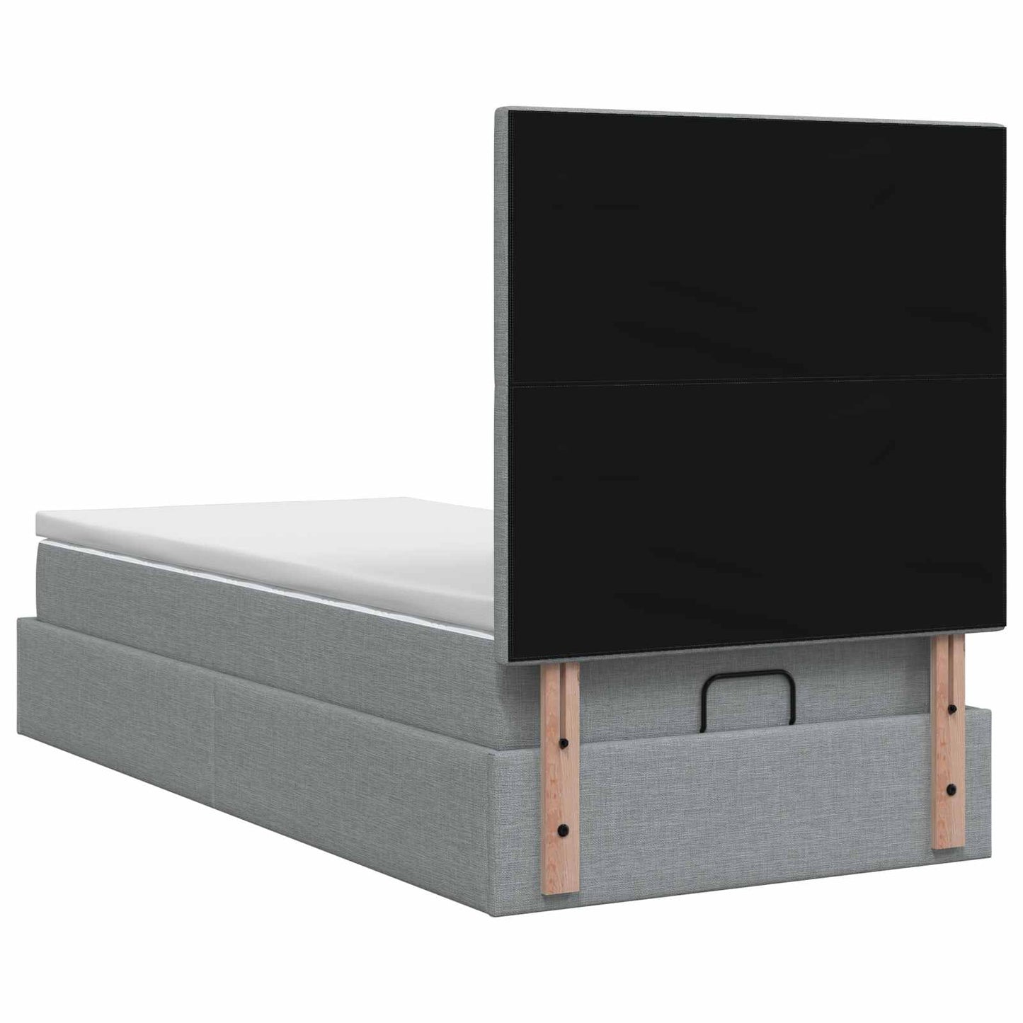Letto Ottomano con Materasso e LED Grigio Chiaro 90 x 190 cm