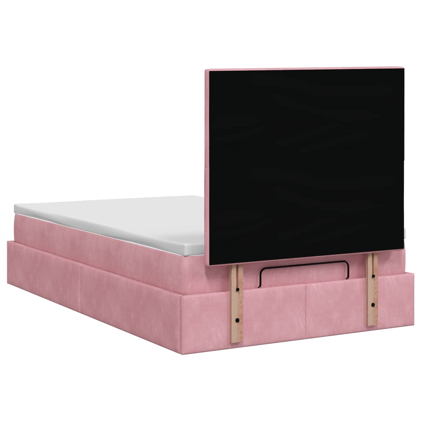Letto Ottomano con Materasso e LED Rosa 120 x 200 cm Velluto