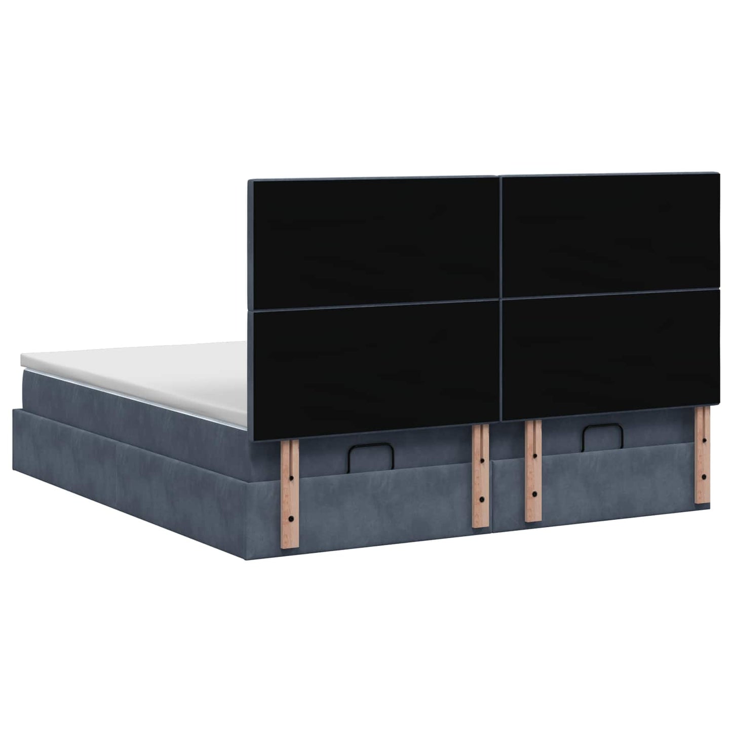 Letto Ottomano con Materasso e LED Grigio Scuro 160 x 200 cm | homemem39