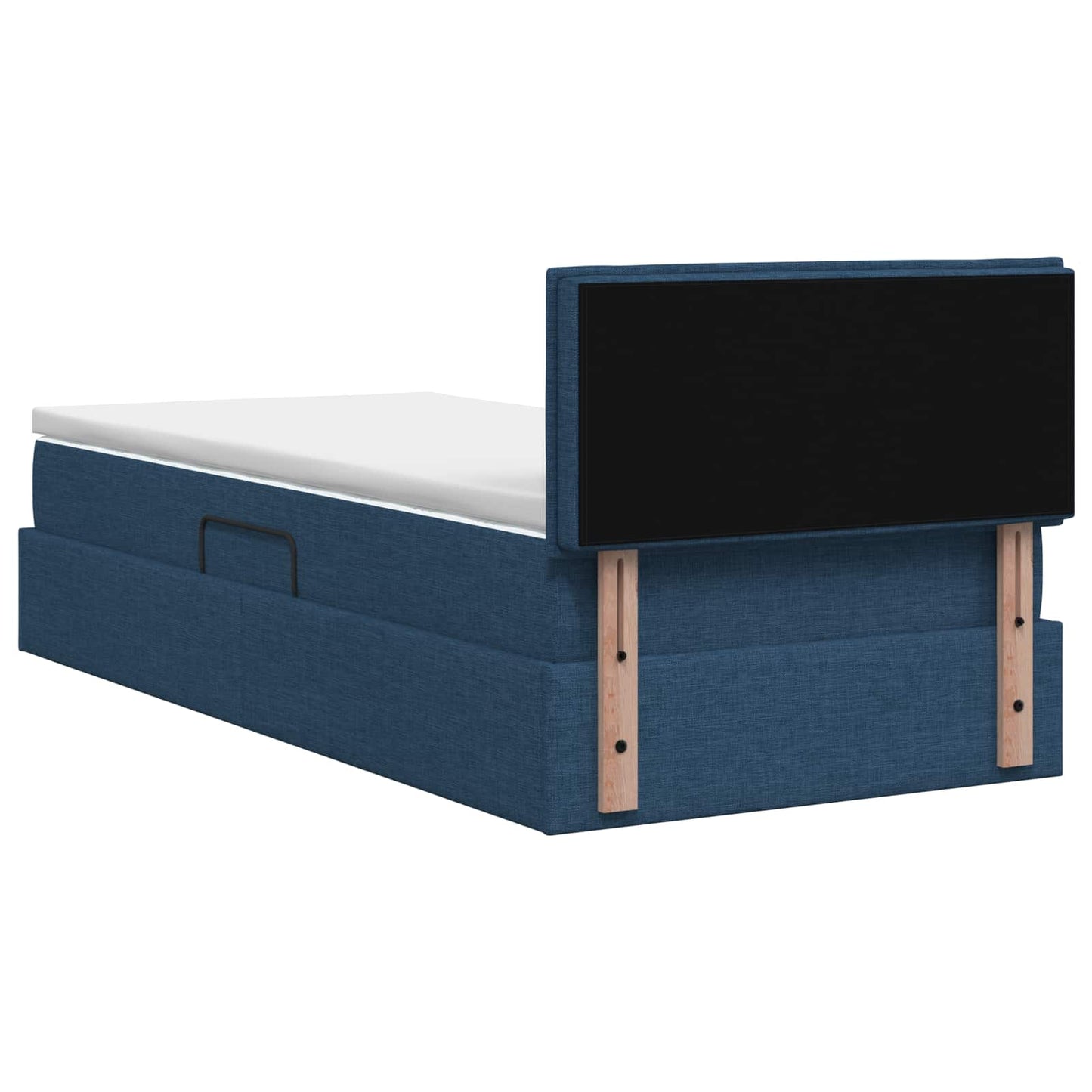 Letto con contenitore LED e materasso Blu 100 x 200 cm Tessuto