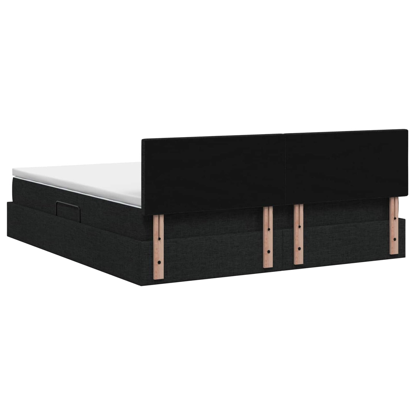 Letto con contenitore LED e materasso Nero 180 x 200 cm Tessuto