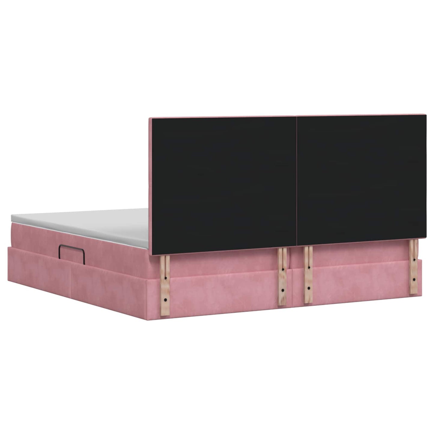 Letto con contenitore LED e materasso Rosa 200 x 200 cm Velluto