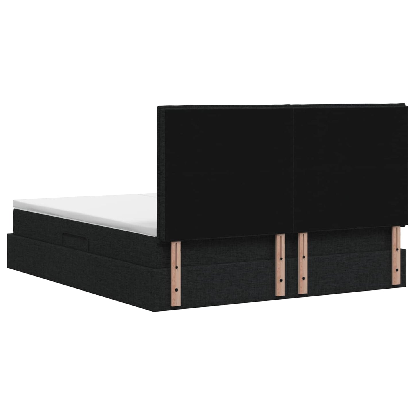 Letto con contenitore LED e materasso Nero 180 x 200 cm Tessuto