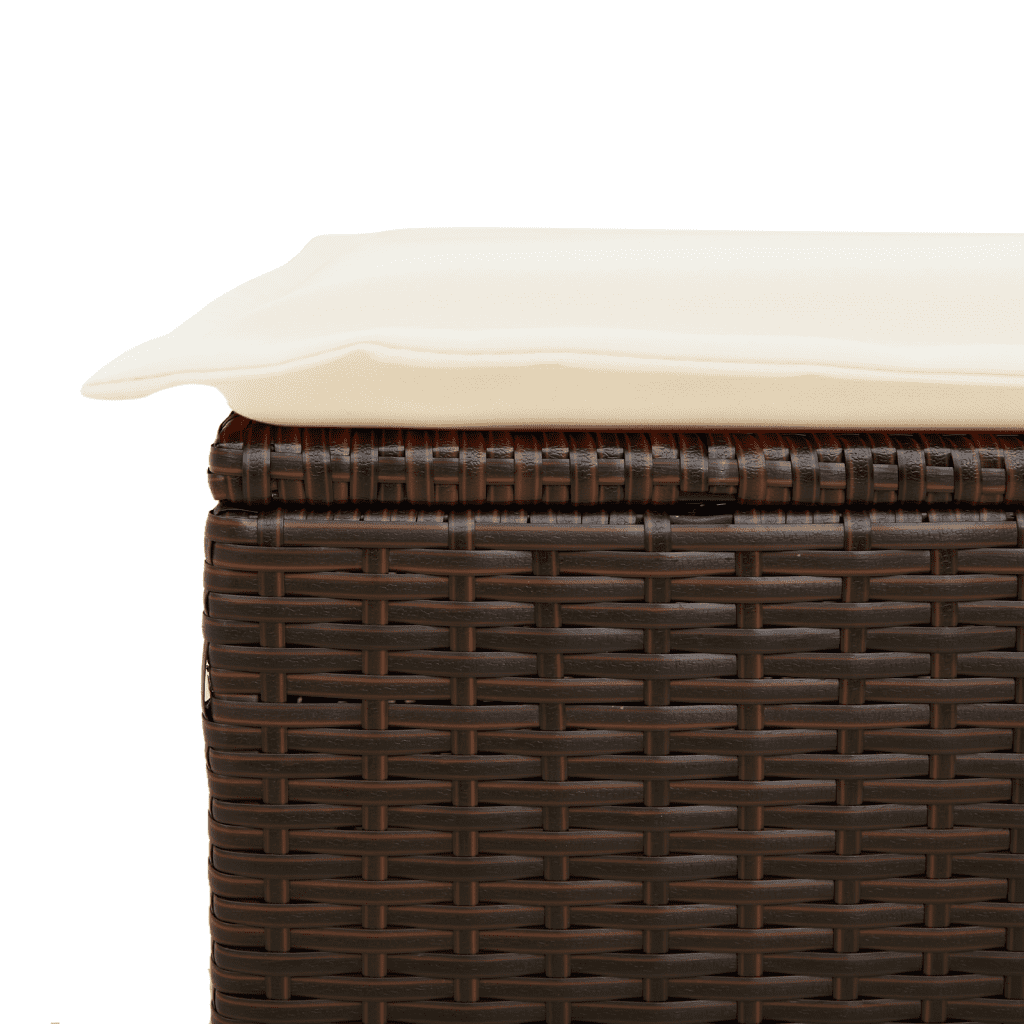 Set Divani da Giardino 10pz con Cuscini in Polyrattan Marrone