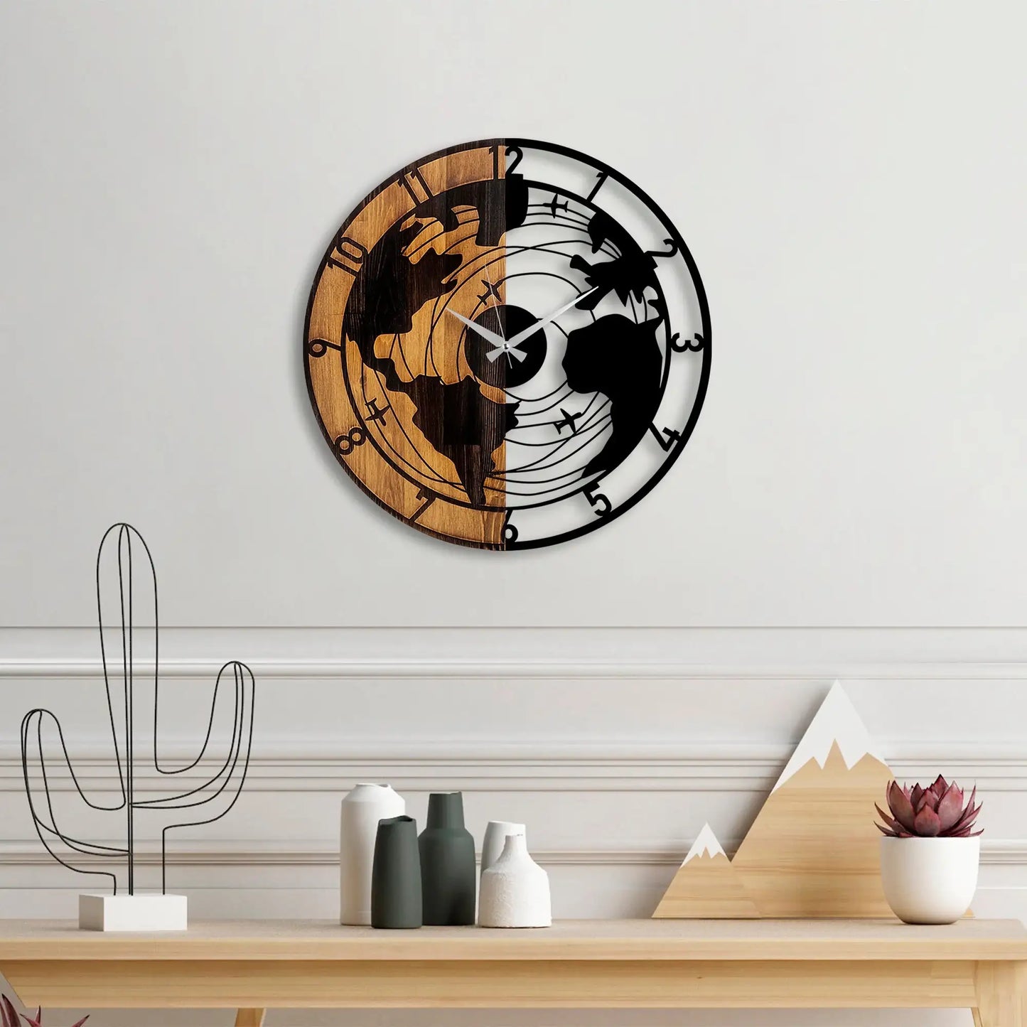 Decorative Wooden Wall Clock - homemem39