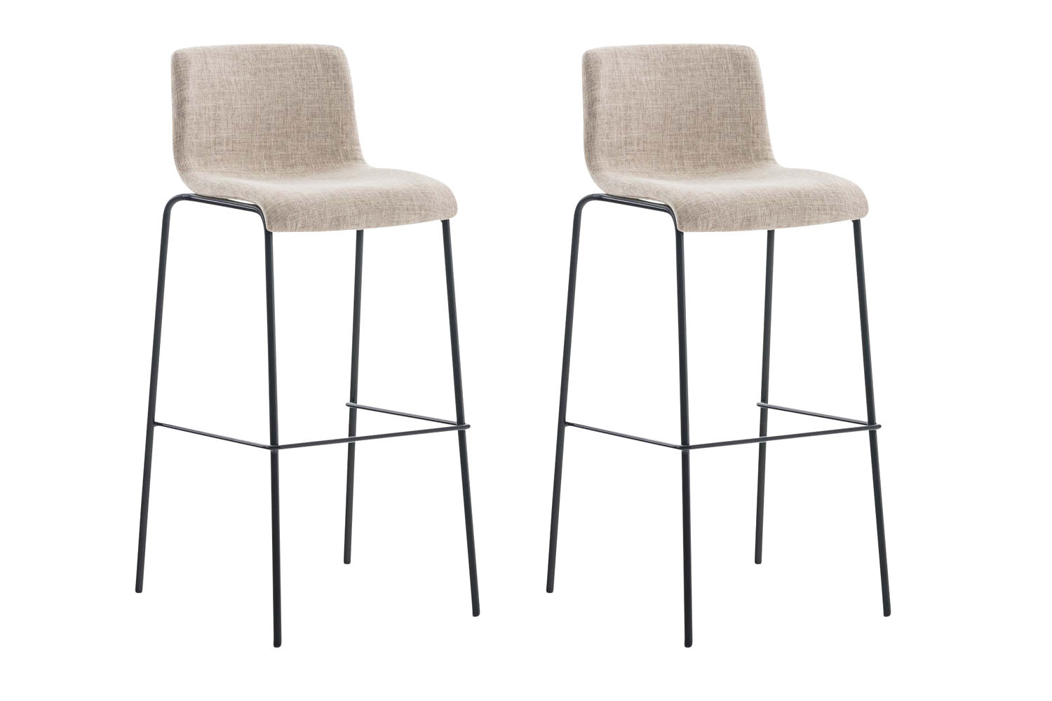 2er Set Barhocker Hover Stoff 4-Fuß Gestell - homemem39