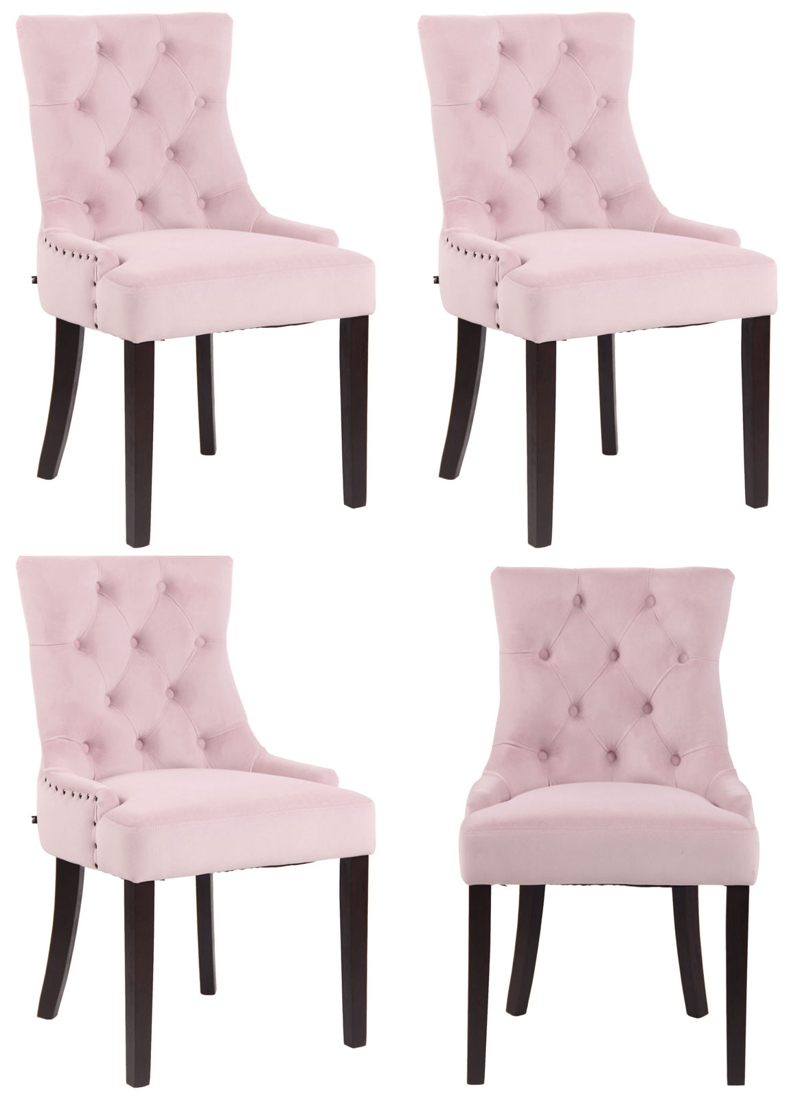 4er Set Esszimmerstuhl Aberdeen Samt - homemem39