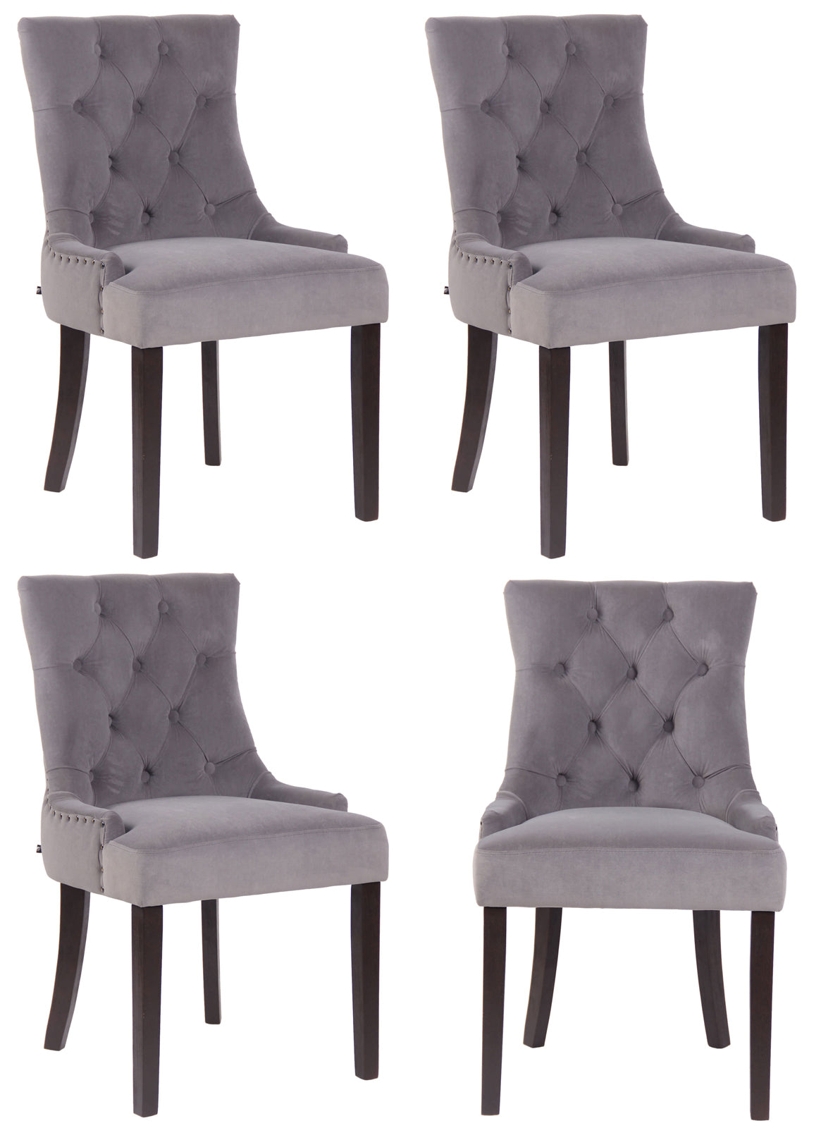 4er Set Esszimmerstuhl Aberdeen Samt - homemem39