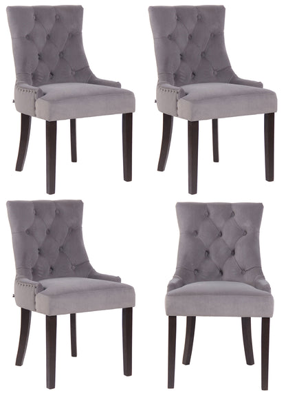4er Set Esszimmerstuhl Aberdeen Samt - homemem39