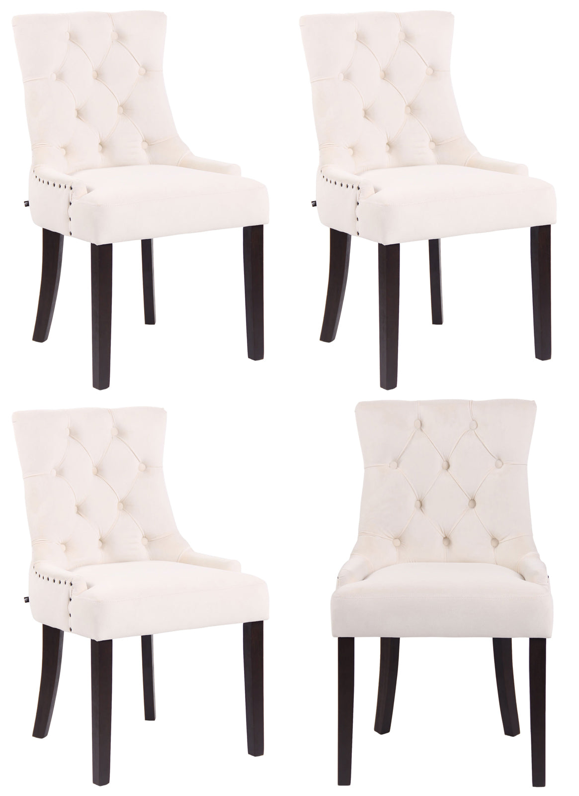 4er Set Esszimmerstuhl Aberdeen Samt - homemem39