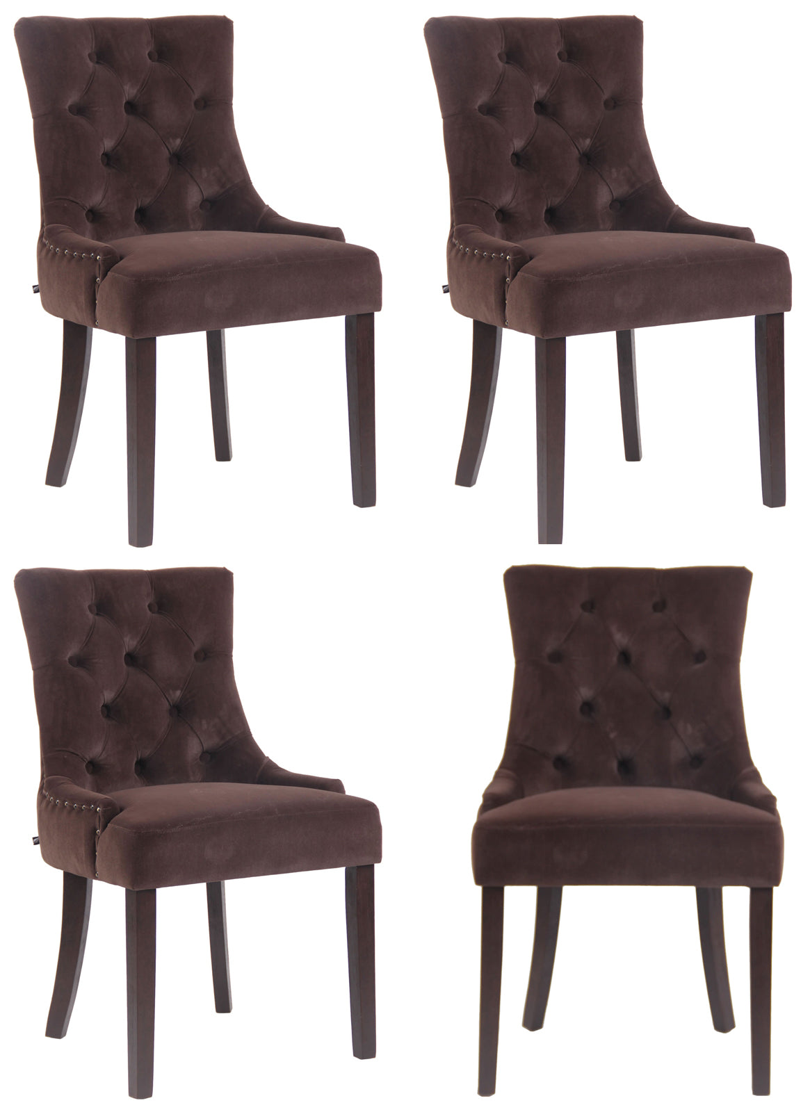 4er Set Esszimmerstuhl Aberdeen Samt - homemem39