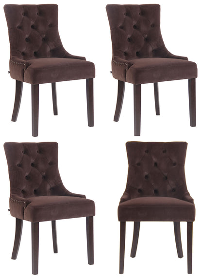 4er Set Esszimmerstuhl Aberdeen Samt - homemem39
