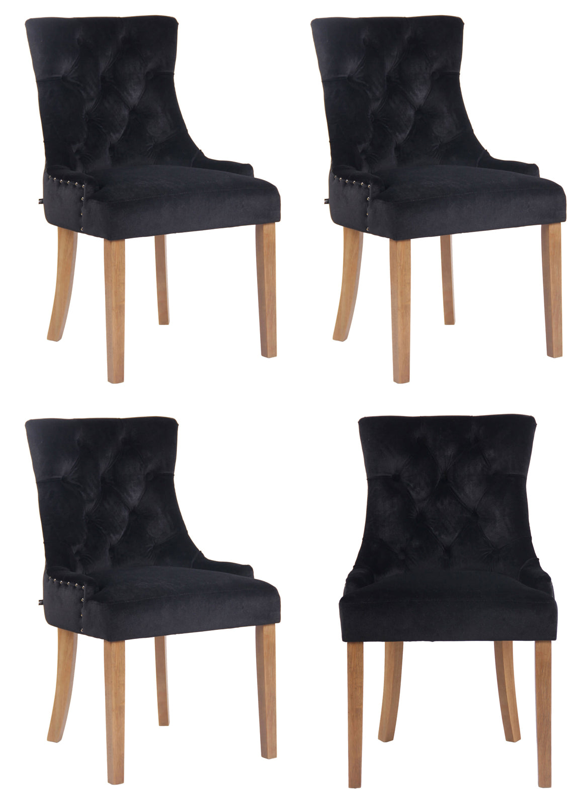 4er Set Esszimmerstuhl Aberdeen Samt - homemem39